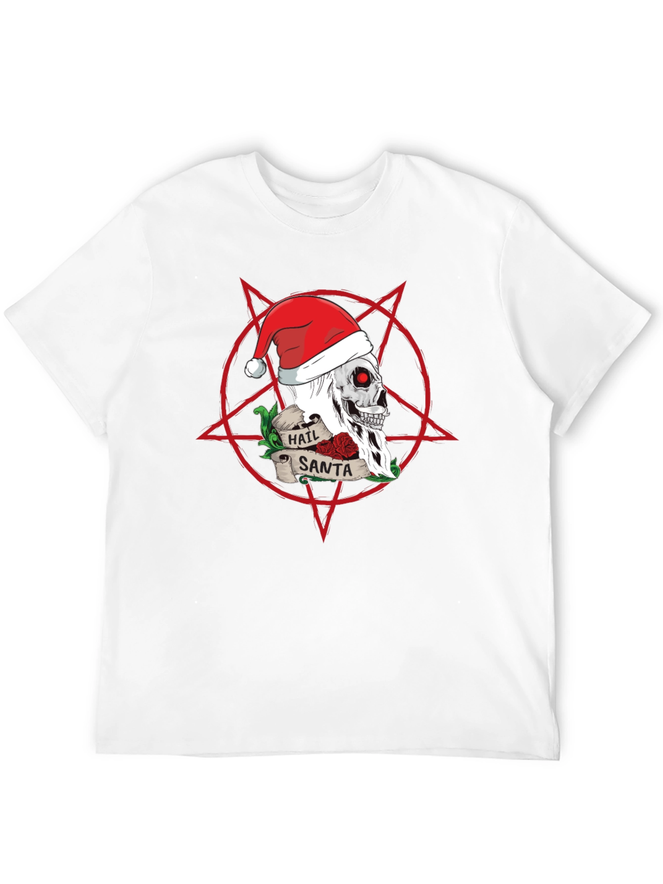 Hail Santa Skull Christmas Graphic T-Shirt
