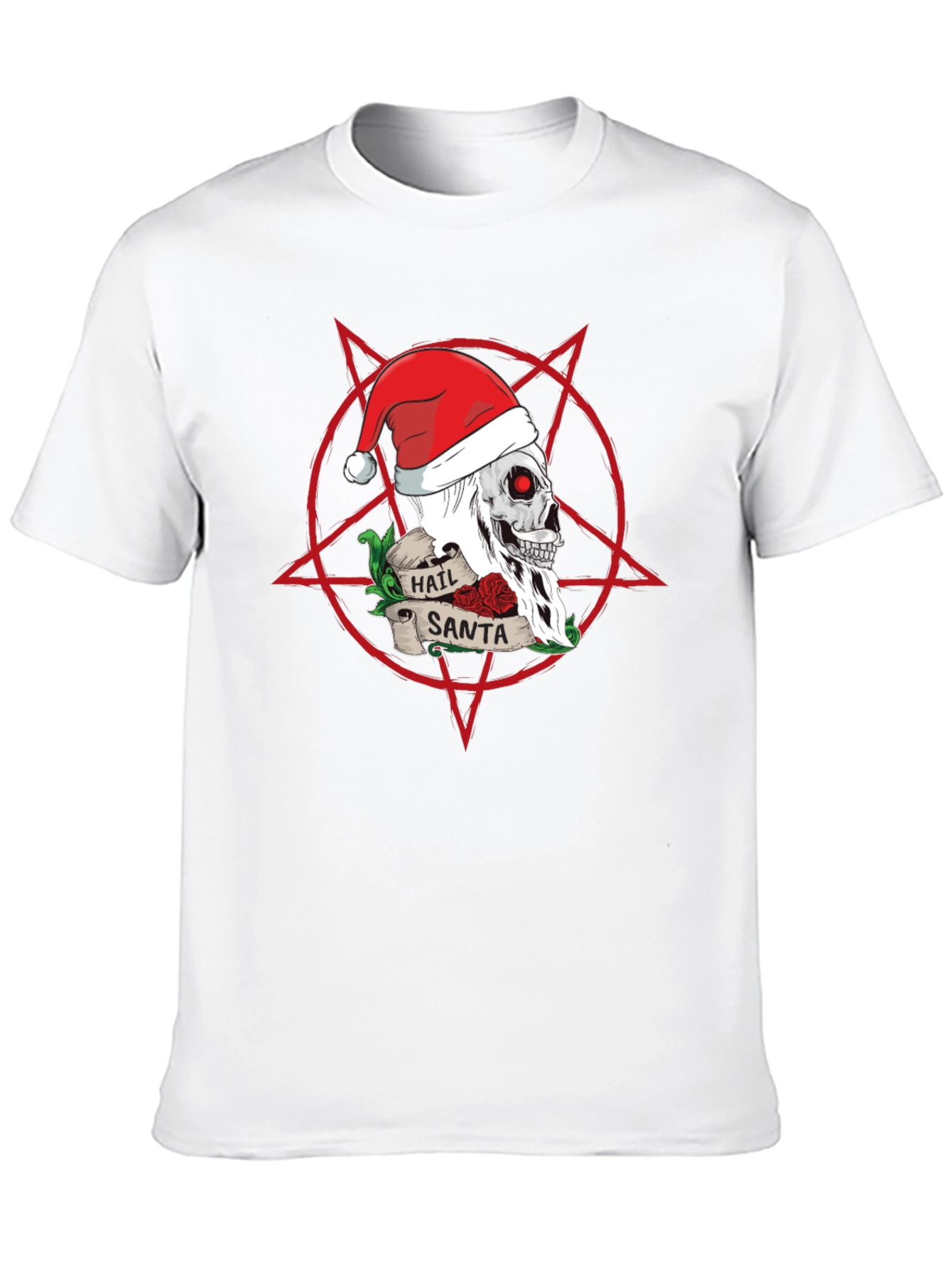 Hail Santa Skull Christmas Graphic T-Shirt