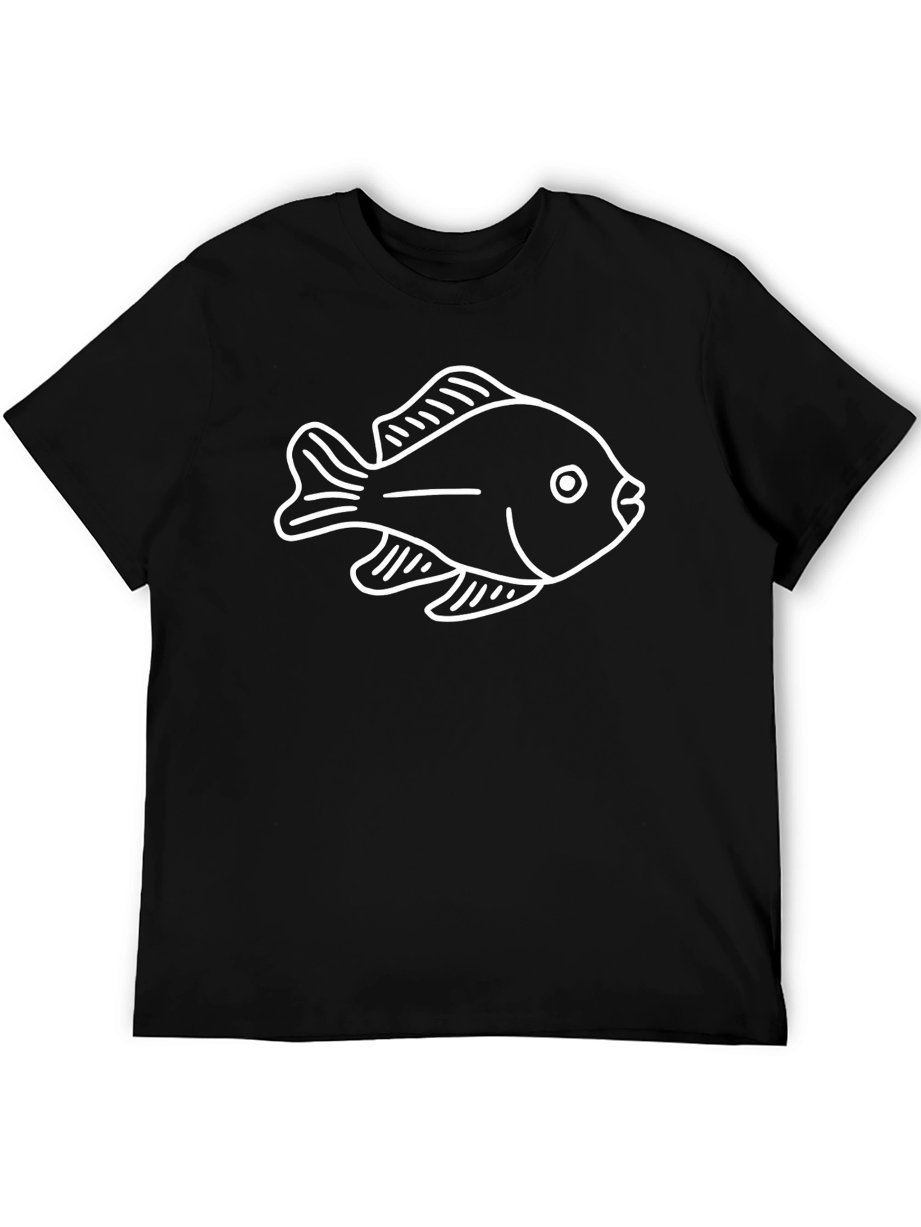 Fish Graphic Black T-Shirt - Casual Style