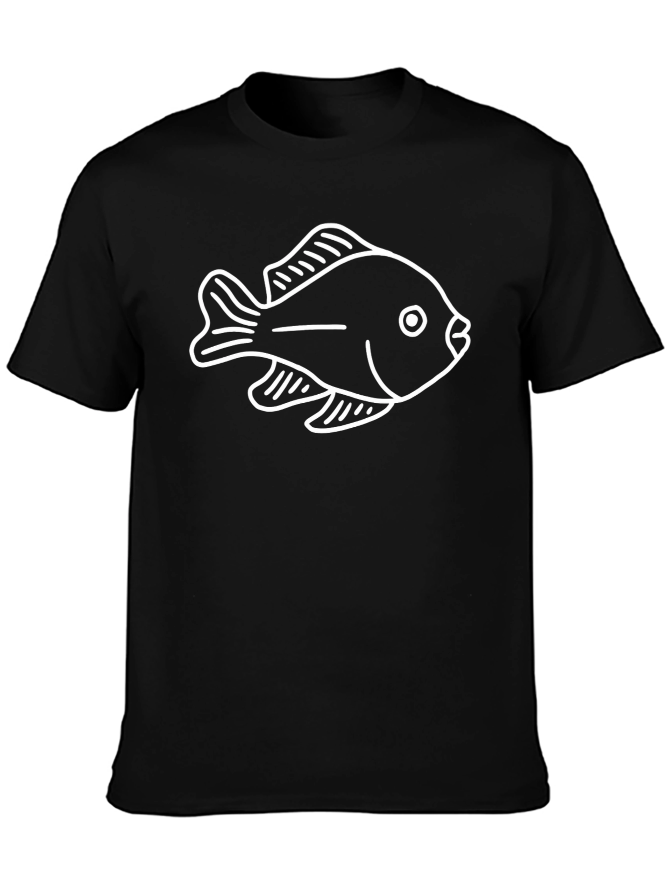Fish Graphic Black T-Shirt - Casual Style