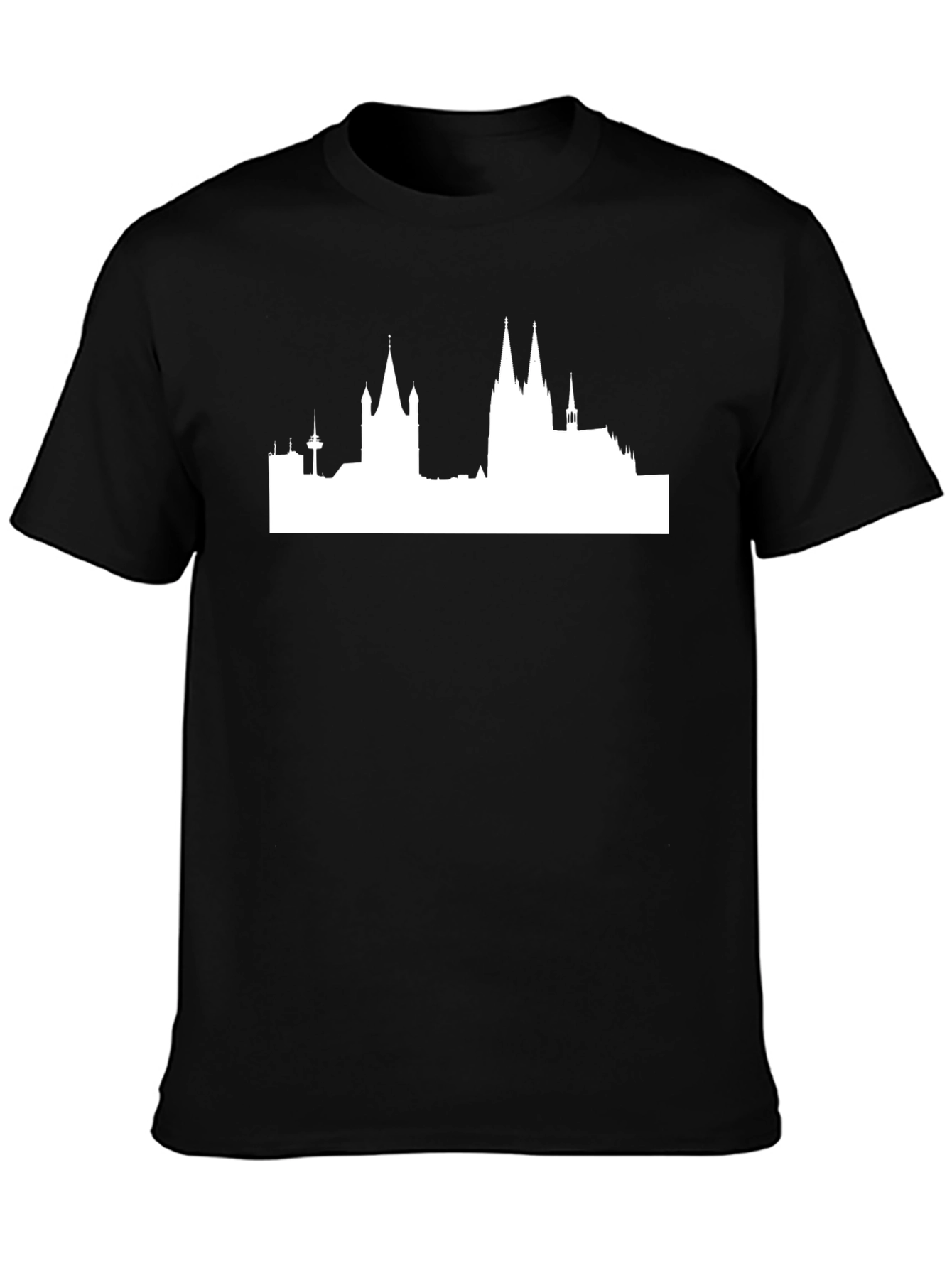 Cityscape Graphic Tee - Black Crewneck T-Shirt
