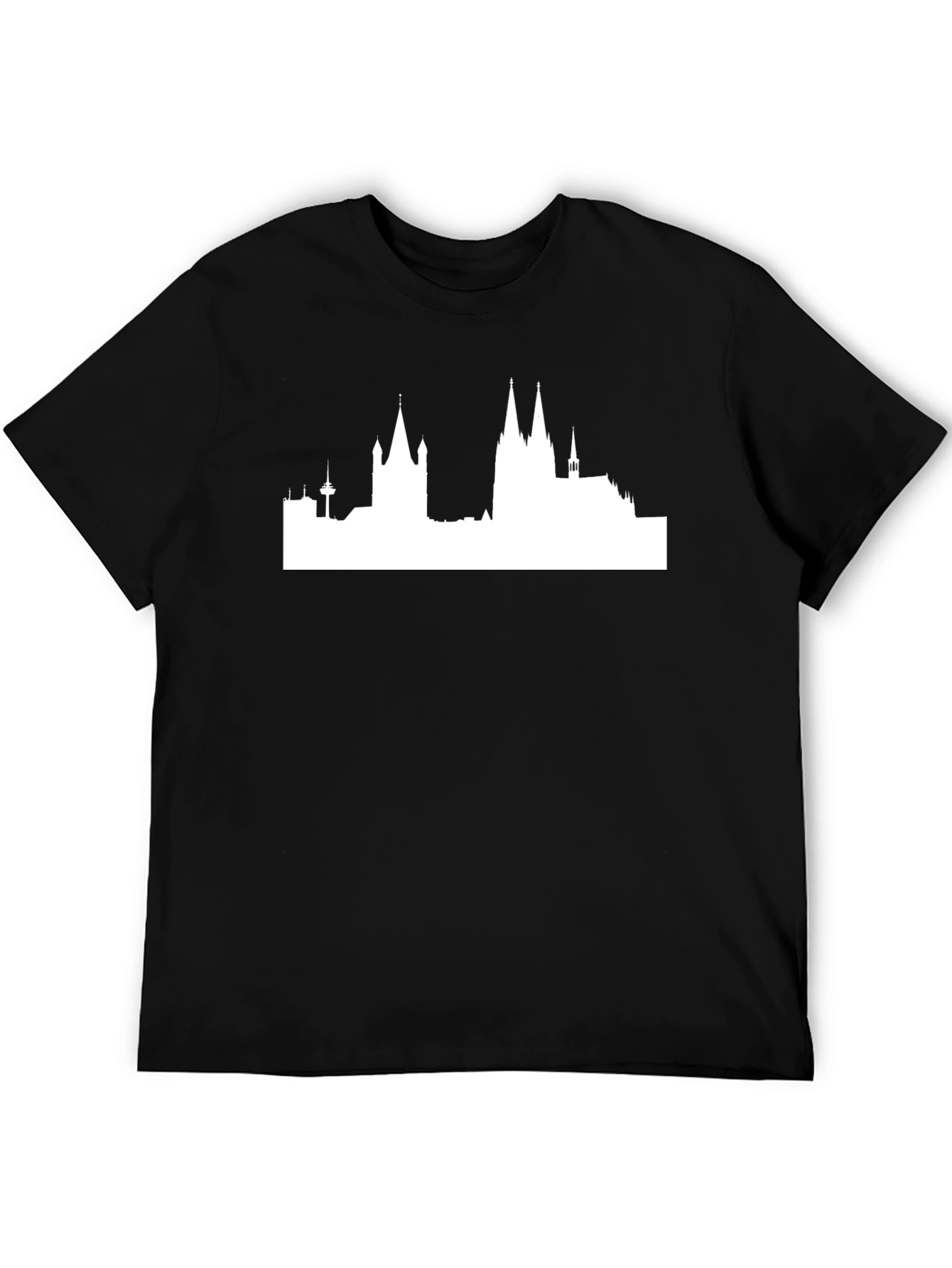 Cityscape Graphic Tee - Black Crewneck T-Shirt