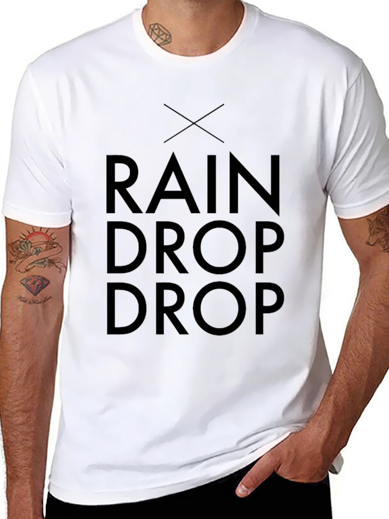 Rain Drop Black T-Shirt - Modern Graphic Tee