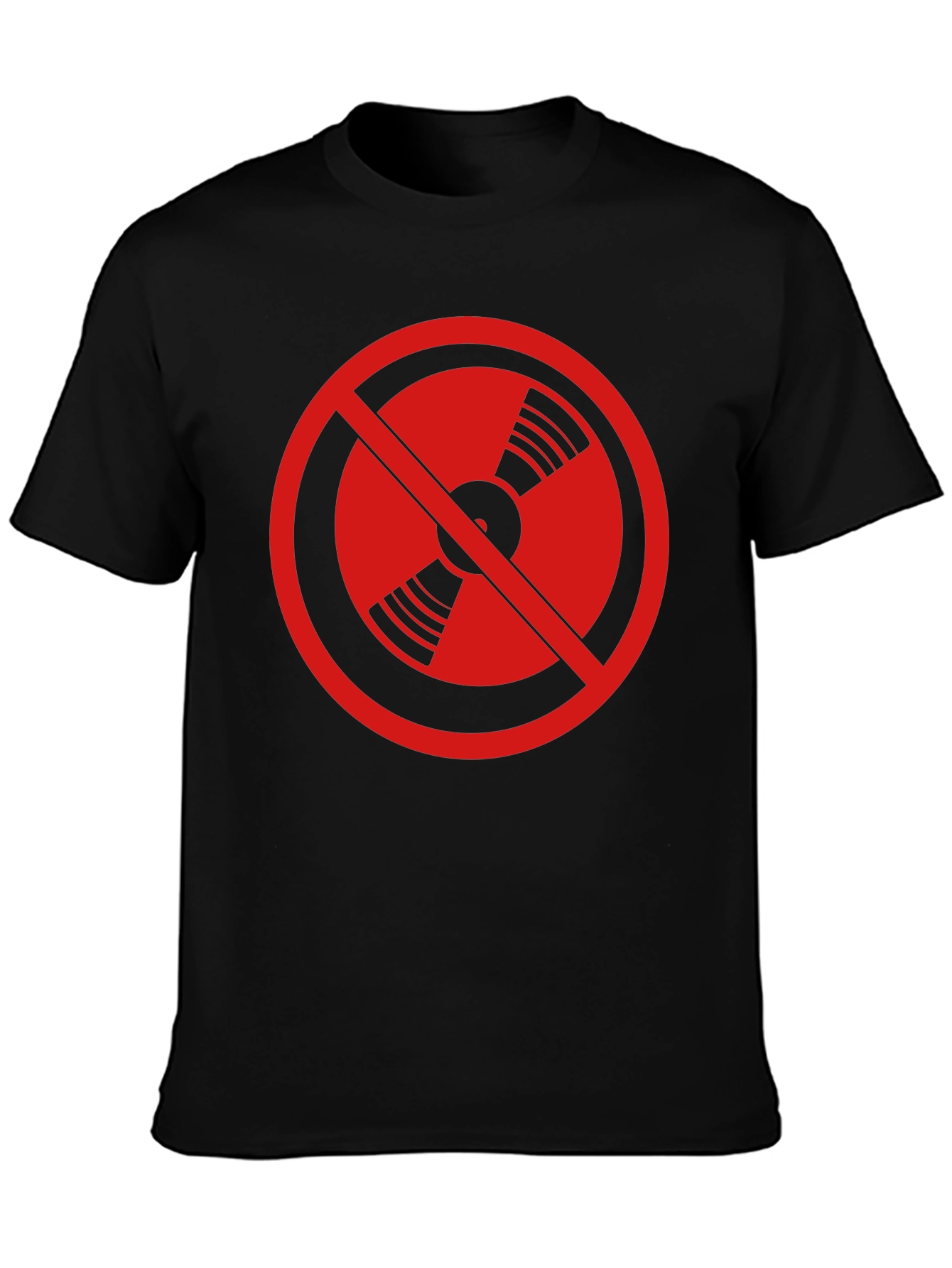 No Music Tee: Red & Black Graphic T-Shirt