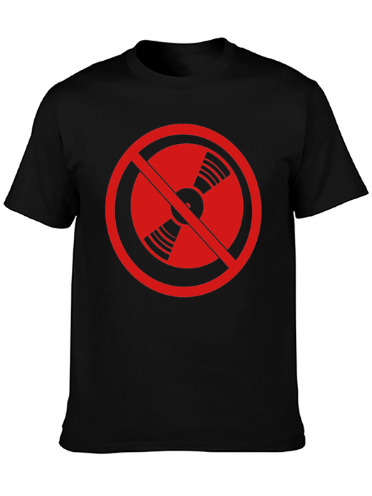 No Music Tee: Red & Black Graphic T-Shirt