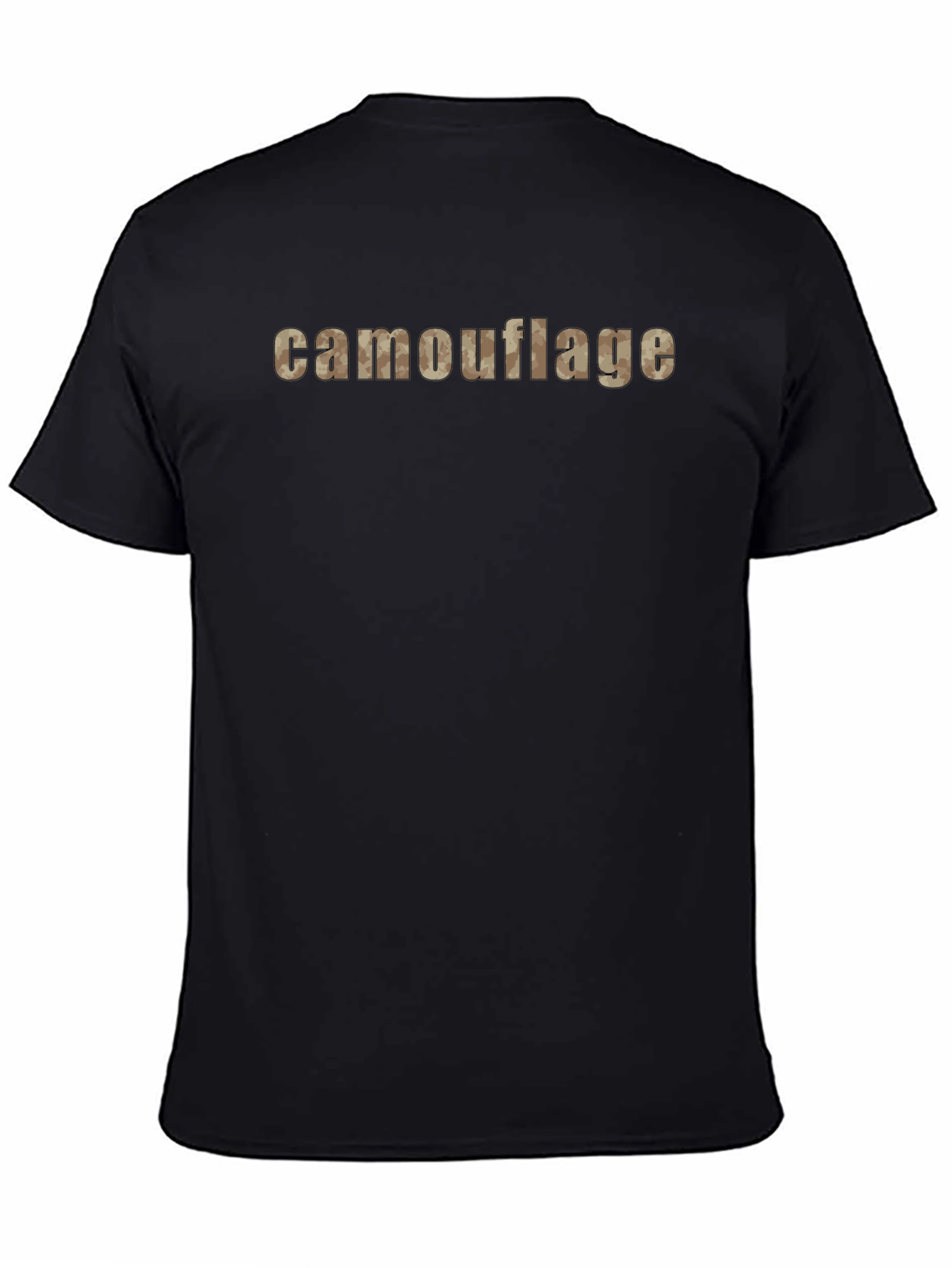 Camouflage Print Mens Black T-Shirt