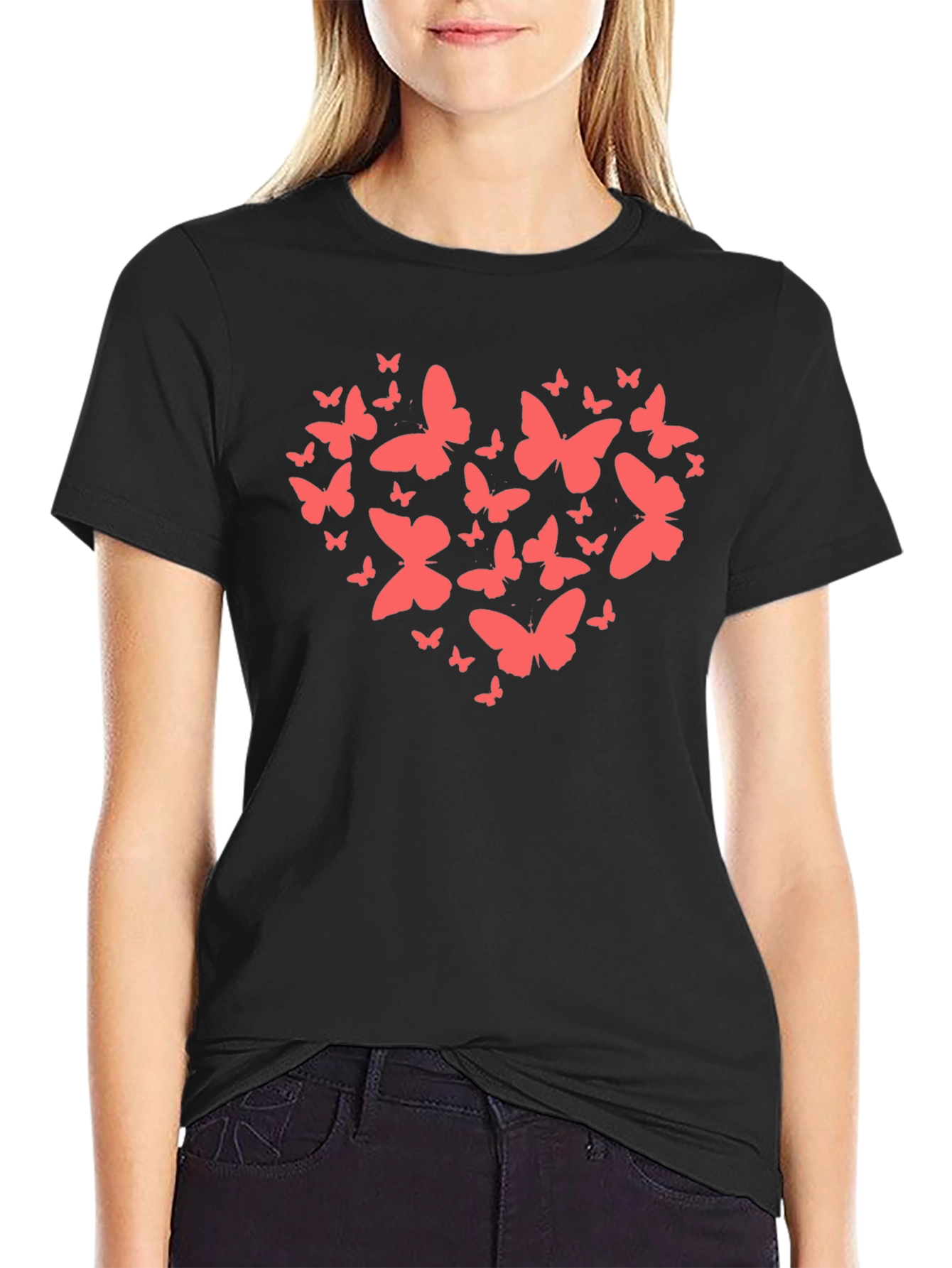 Butterfly Heart Graphic T-Shirt