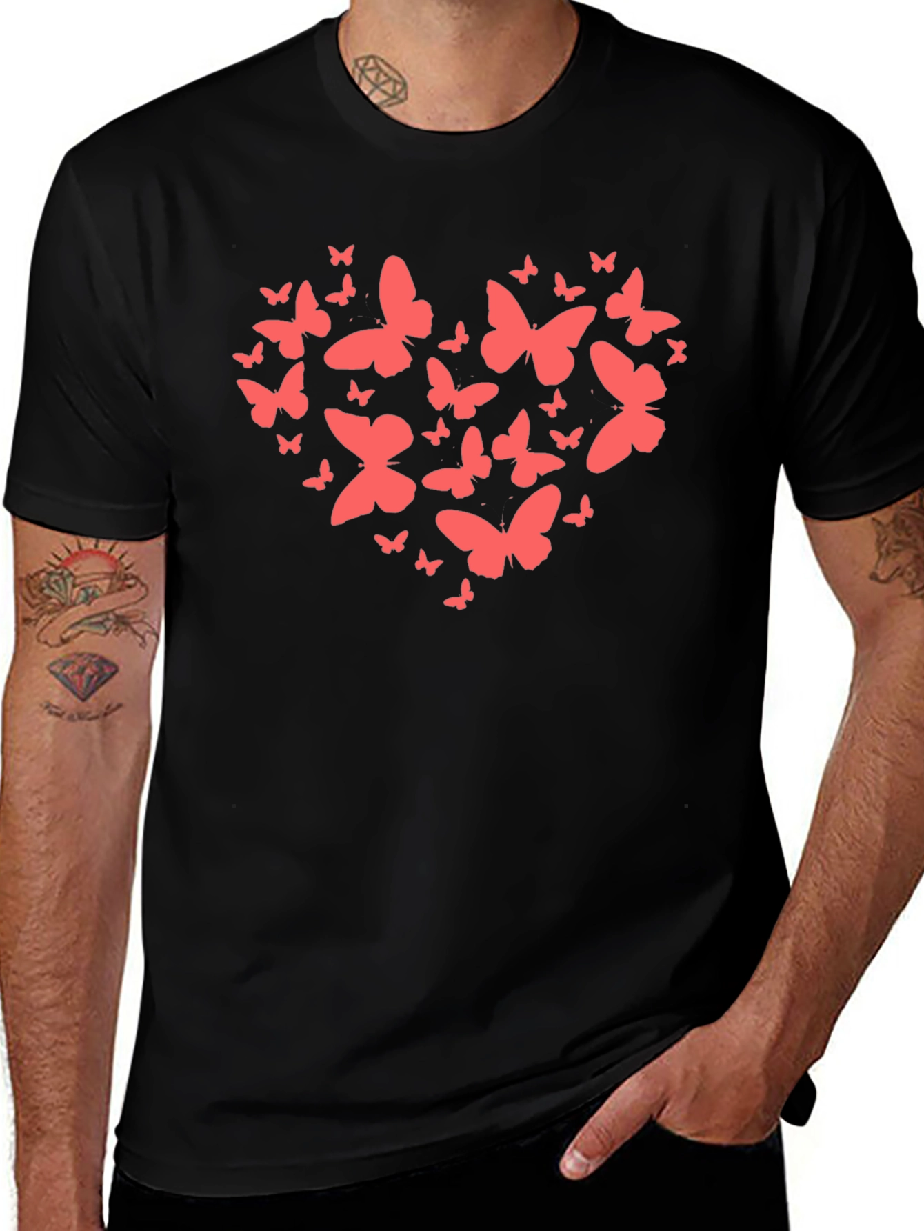Butterfly Heart Graphic T-Shirt