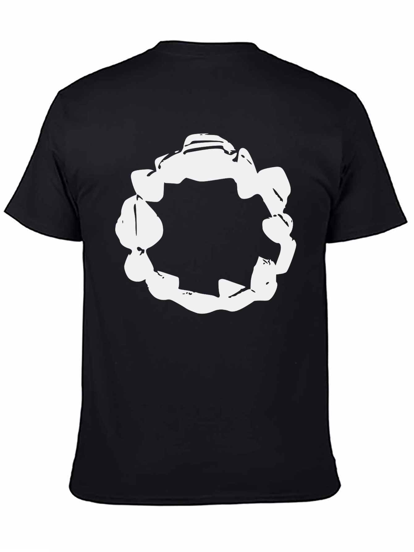 Abstract White Circle Graphic Black T-Shirt