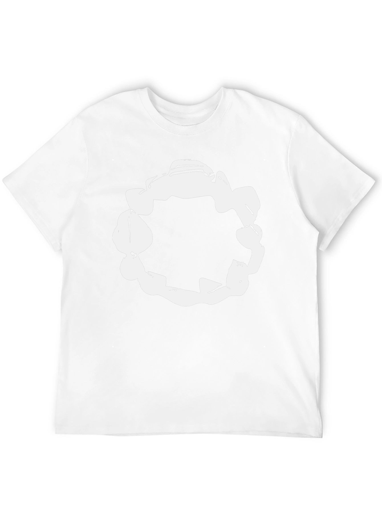 Abstract White Circle Graphic Black T-Shirt