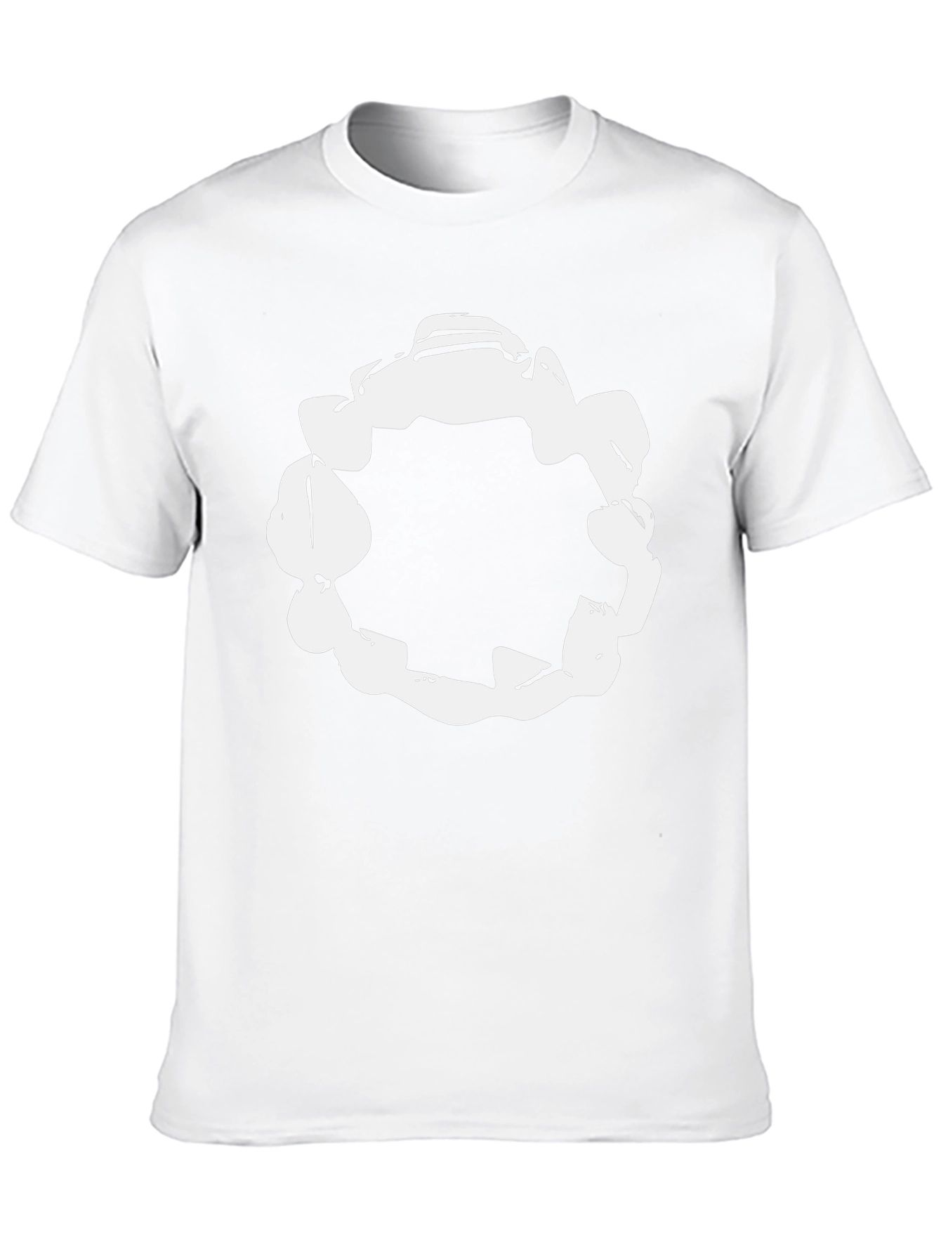 Abstract White Circle Graphic Black T-Shirt
