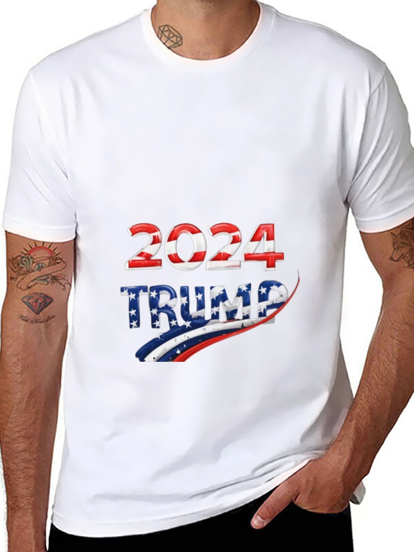 Trump 2024 Patriotic Graphic Tee - Black