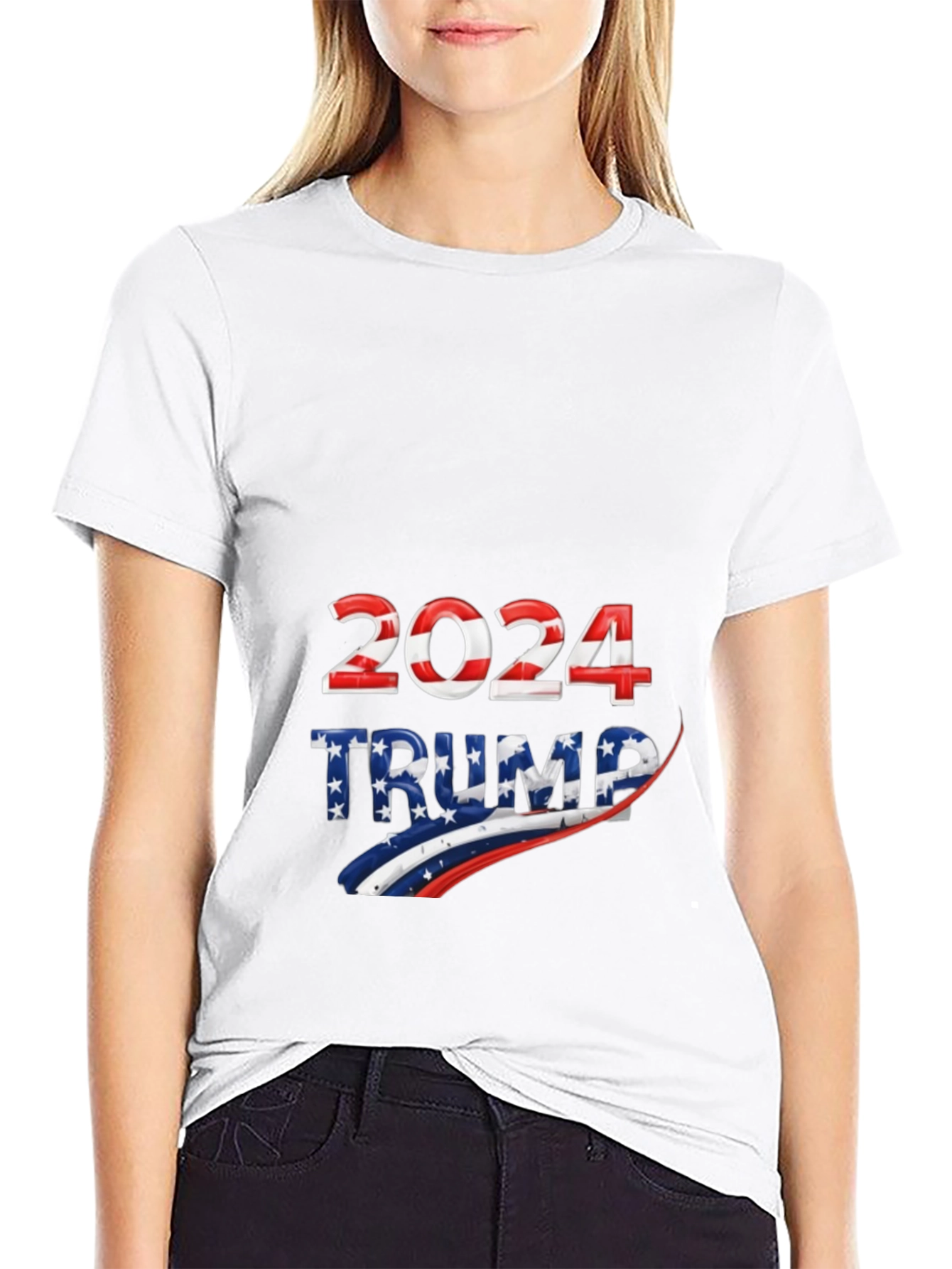 Trump 2024 Patriotic Graphic Tee - Black
