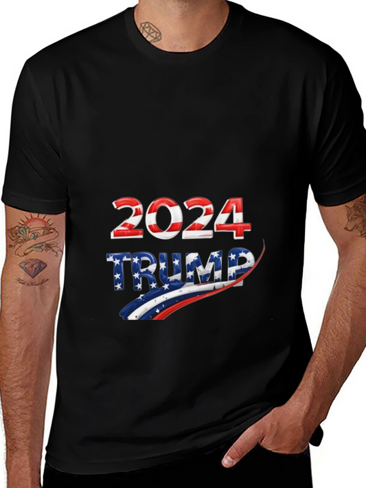 Trump 2024 Patriotic Graphic Tee - Black
