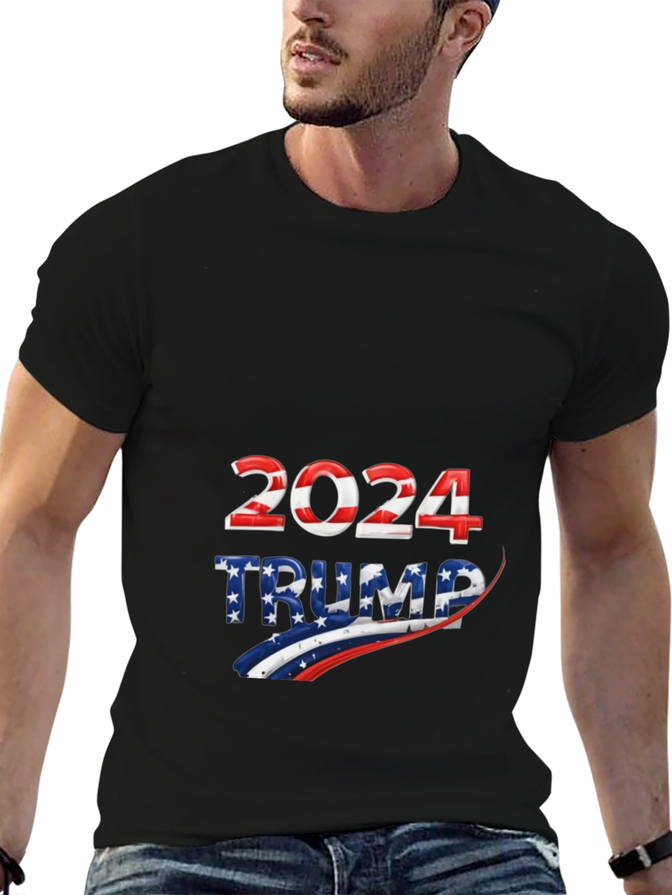 Trump 2024 Patriotic Graphic Tee - Black