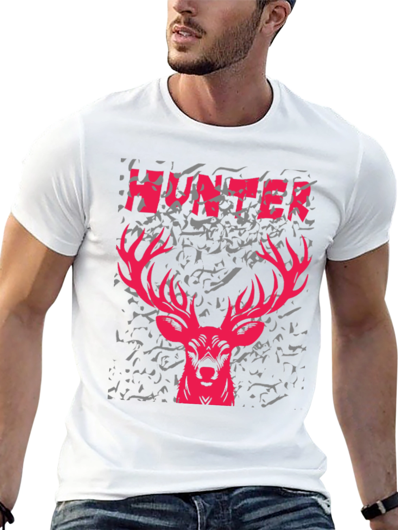 Hunter Deer Graphic Tee - Mens Black T-Shirt
