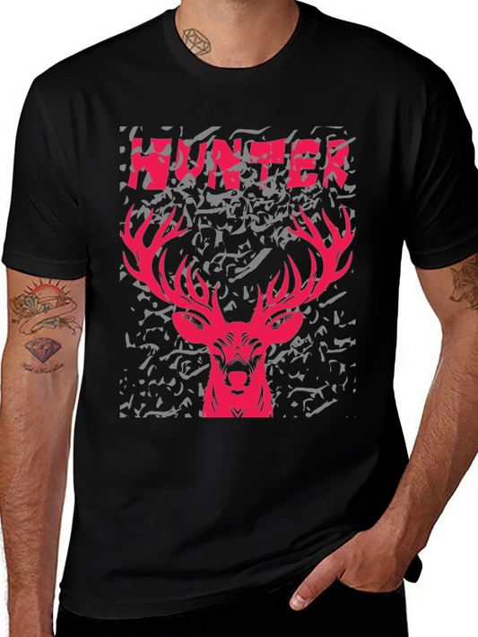 Hunter Deer Graphic Tee - Mens Black T-Shirt