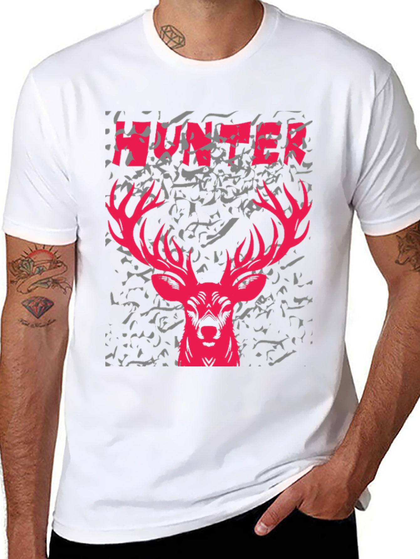 Hunter Deer Graphic Tee - Mens Black T-Shirt
