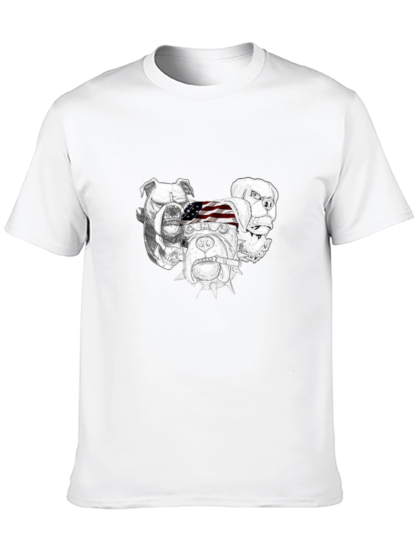 Bulldog Graphic Print Mens Black T-Shirt