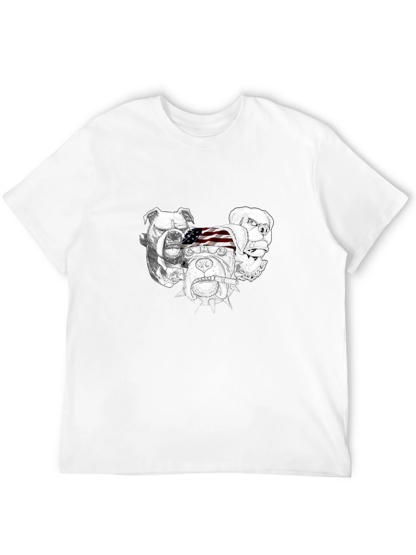 Bulldog Graphic Print Mens Black T-Shirt