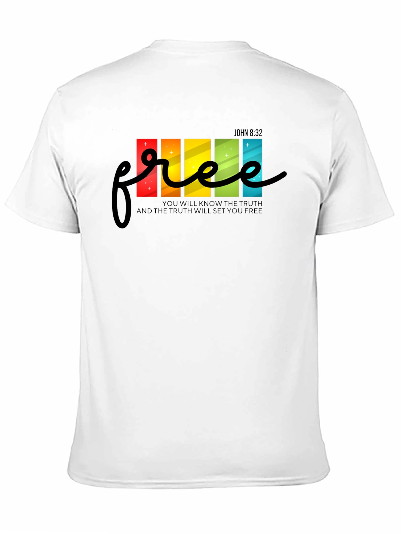Free - John 8:32 T-Shirt - Christian Tee