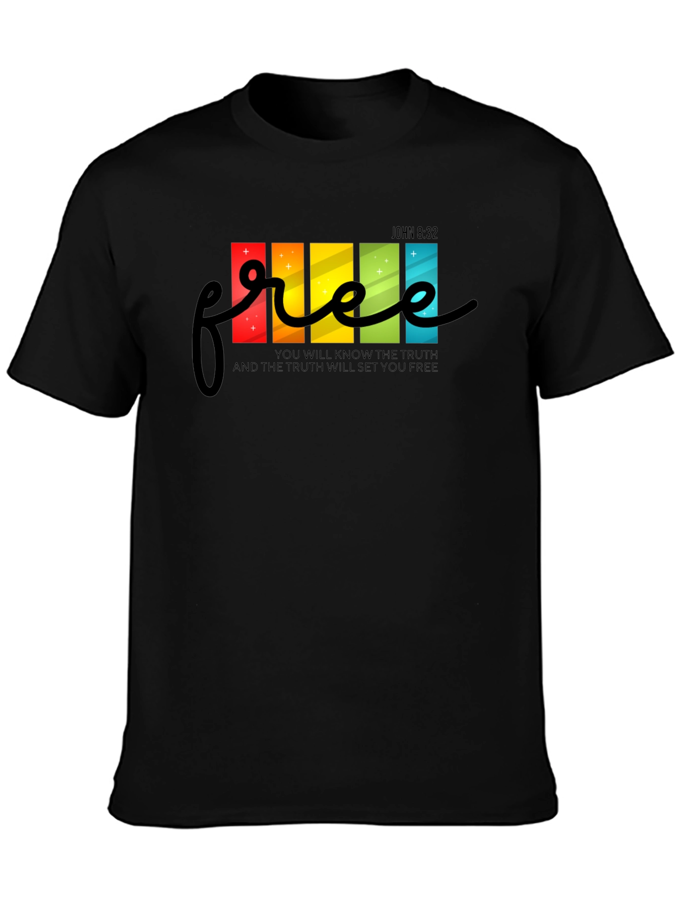 Free - John 8:32 T-Shirt - Christian Tee