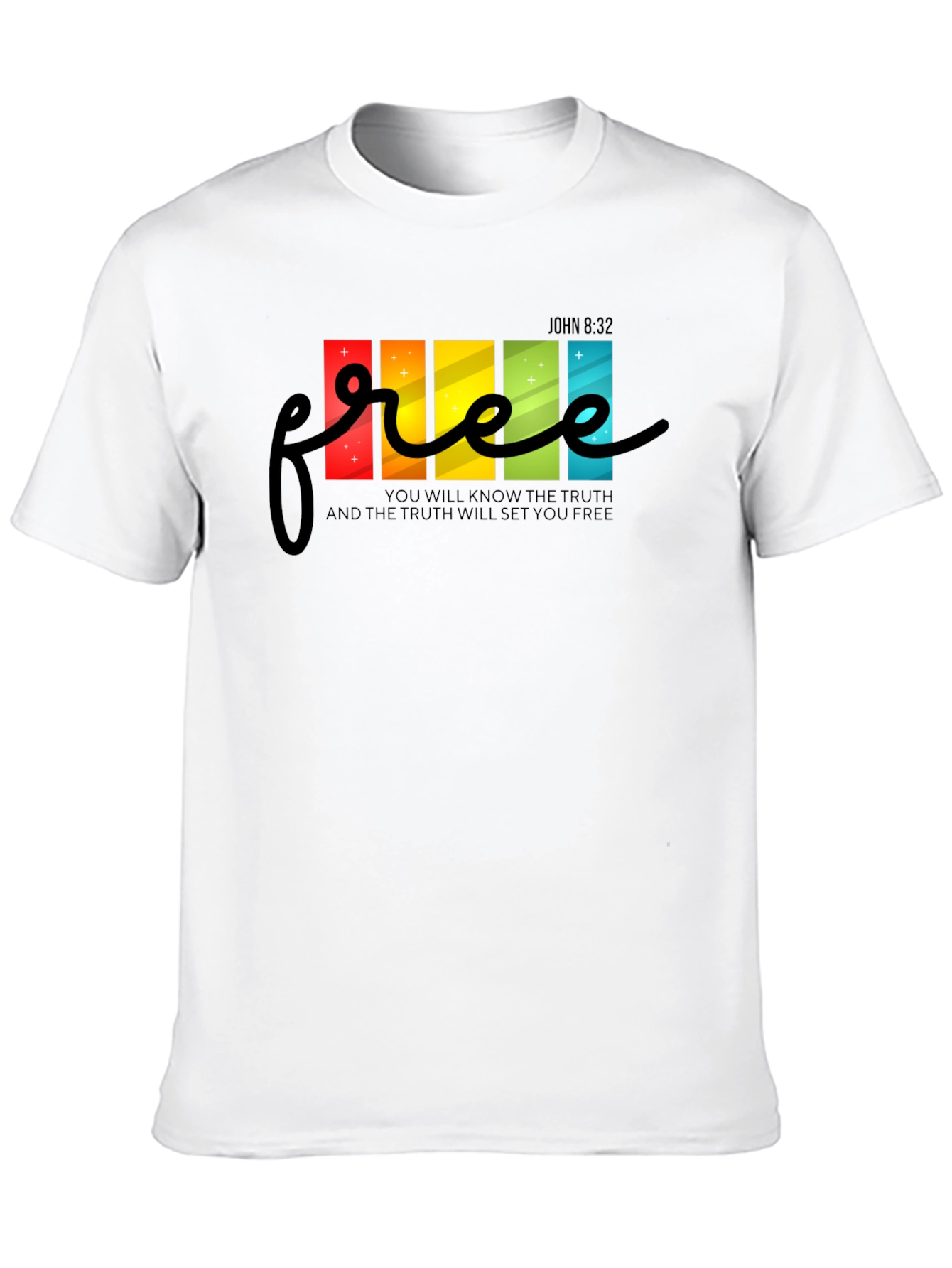 Free - John 8:32 T-Shirt - Christian Tee