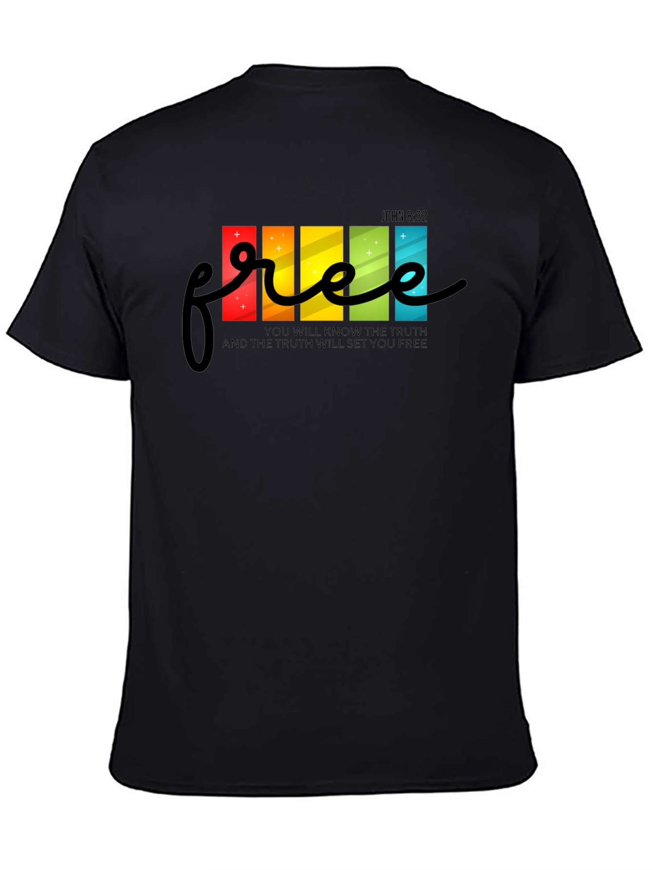 Free - John 8:32 T-Shirt - Christian Tee