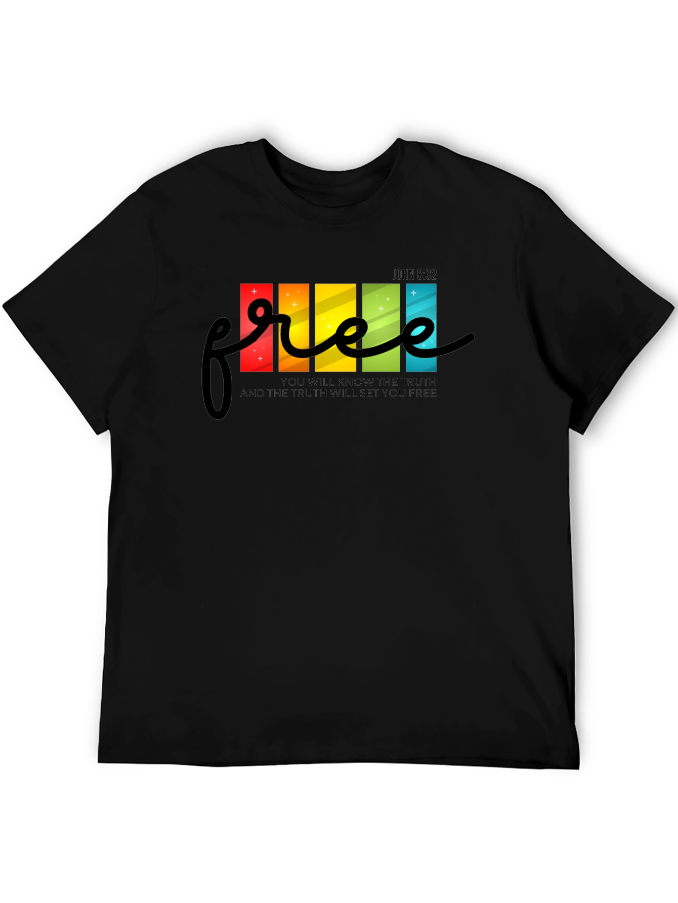Free - John 8:32 T-Shirt - Christian Tee