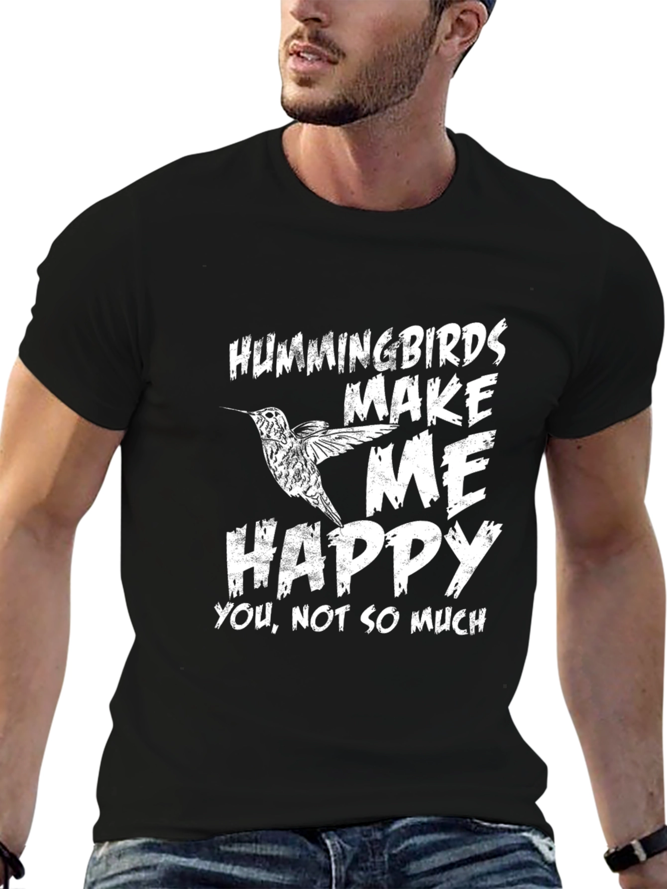 Hummingbird Make Me Happy Graphic T-Shirt