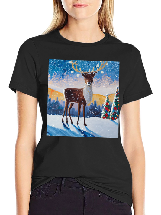 Festive Reindeer Graphic Tee - Holiday Style!