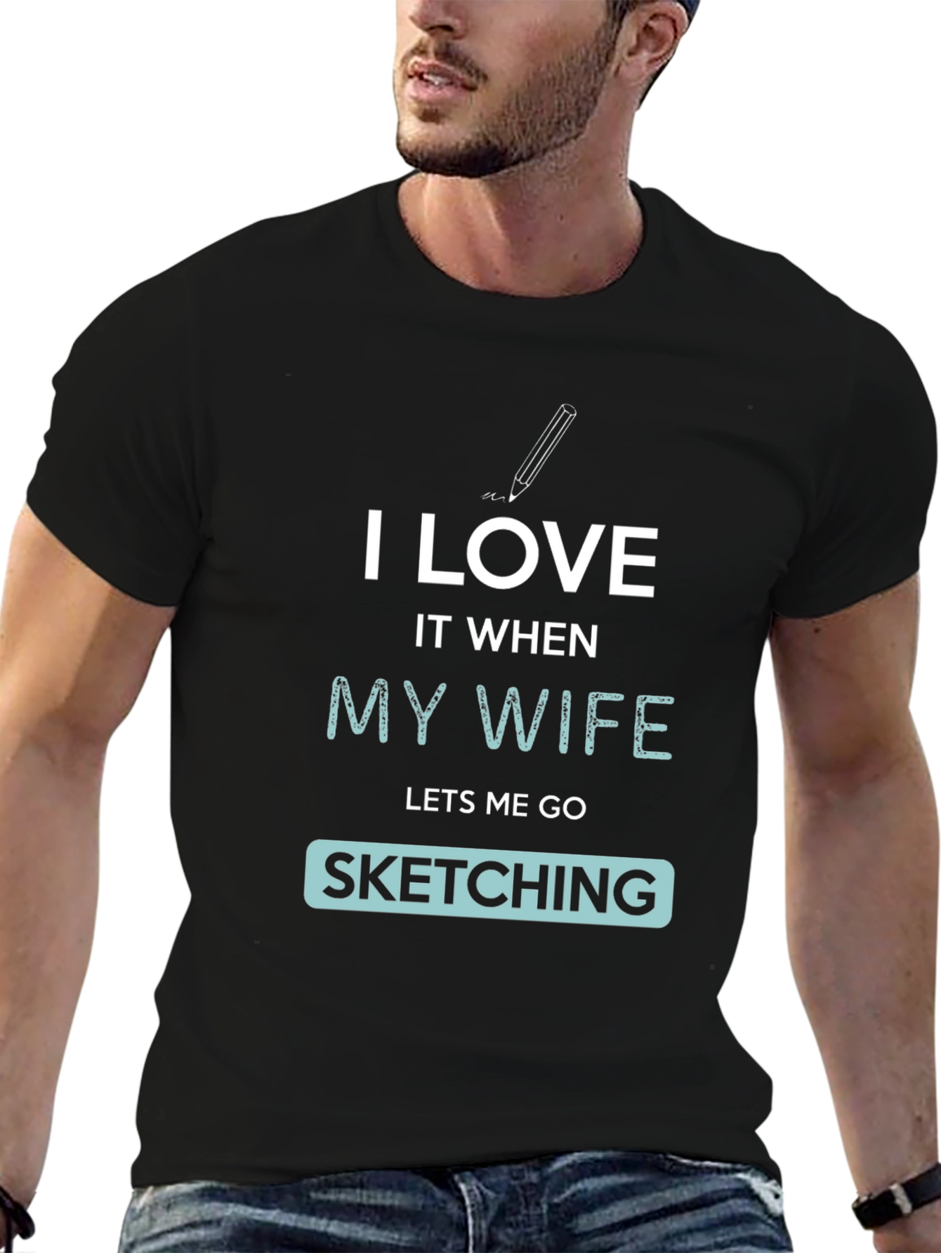 I Love My Wife Sketching Graphic Tee