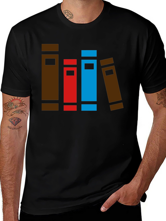 Book Stack Graphic Tee - Novelty T-Shirt