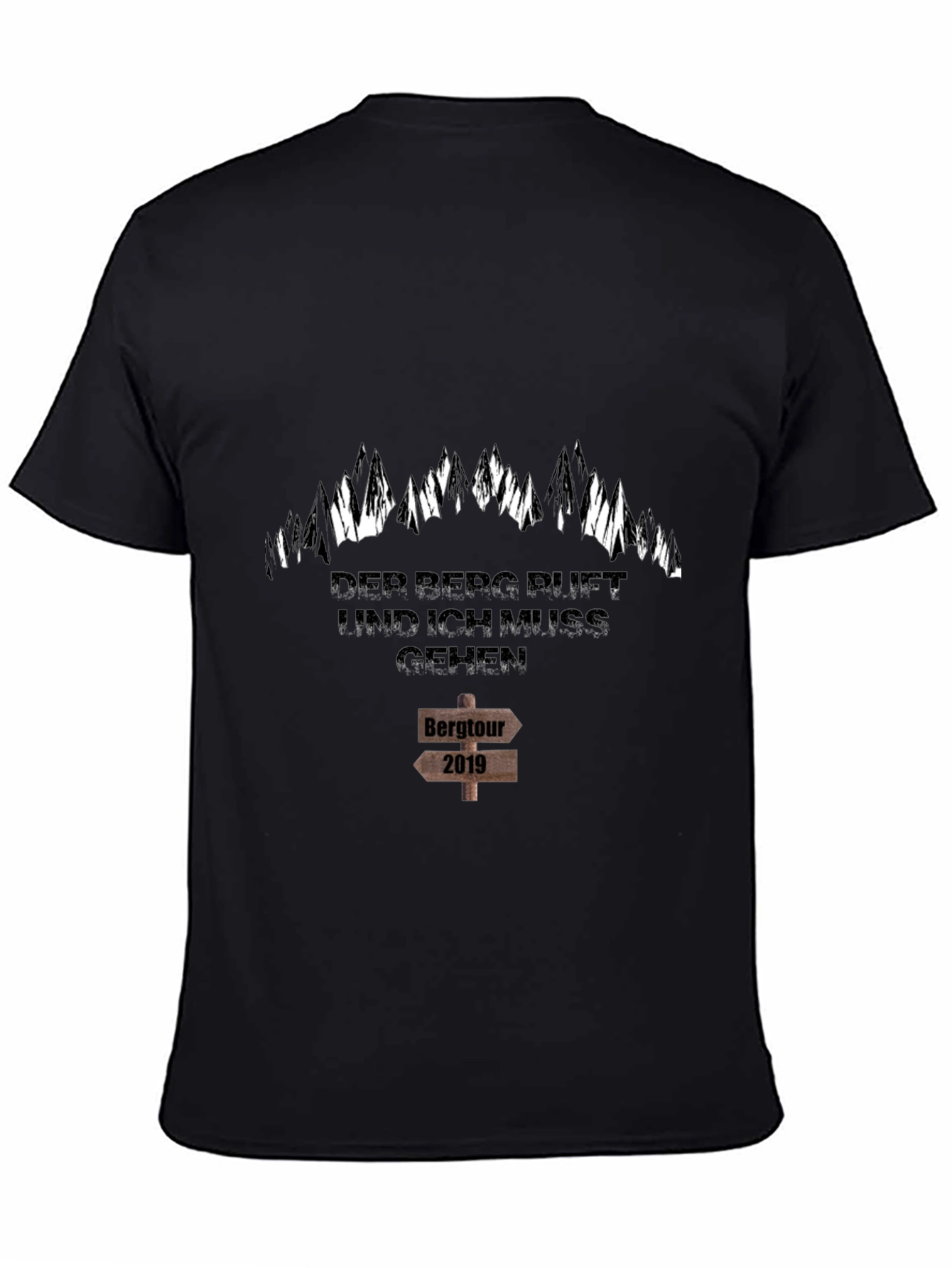 Mountain Adventure Black T-Shirt - Bergtour 2019