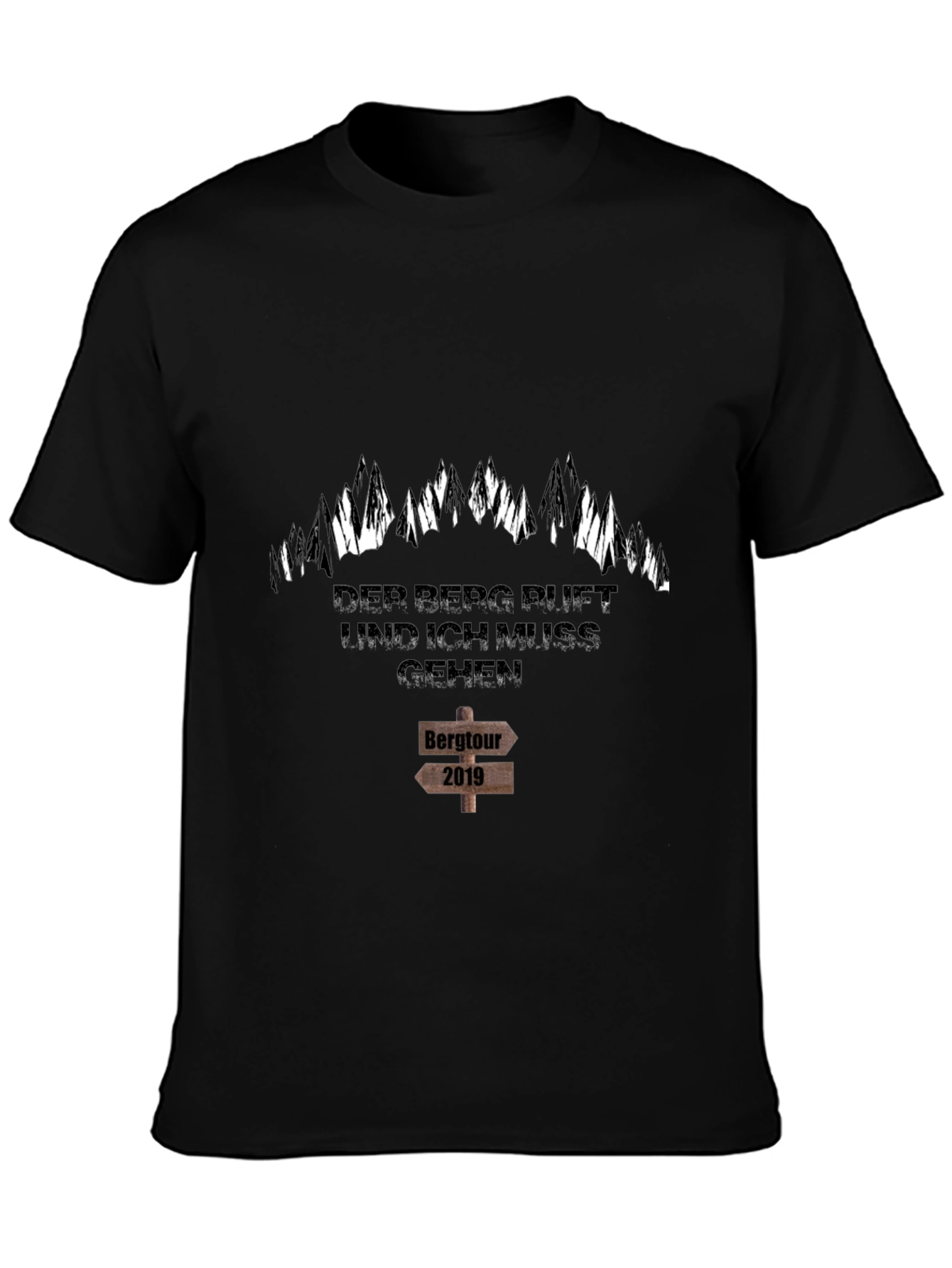 Mountain Adventure Black T-Shirt - Bergtour 2019