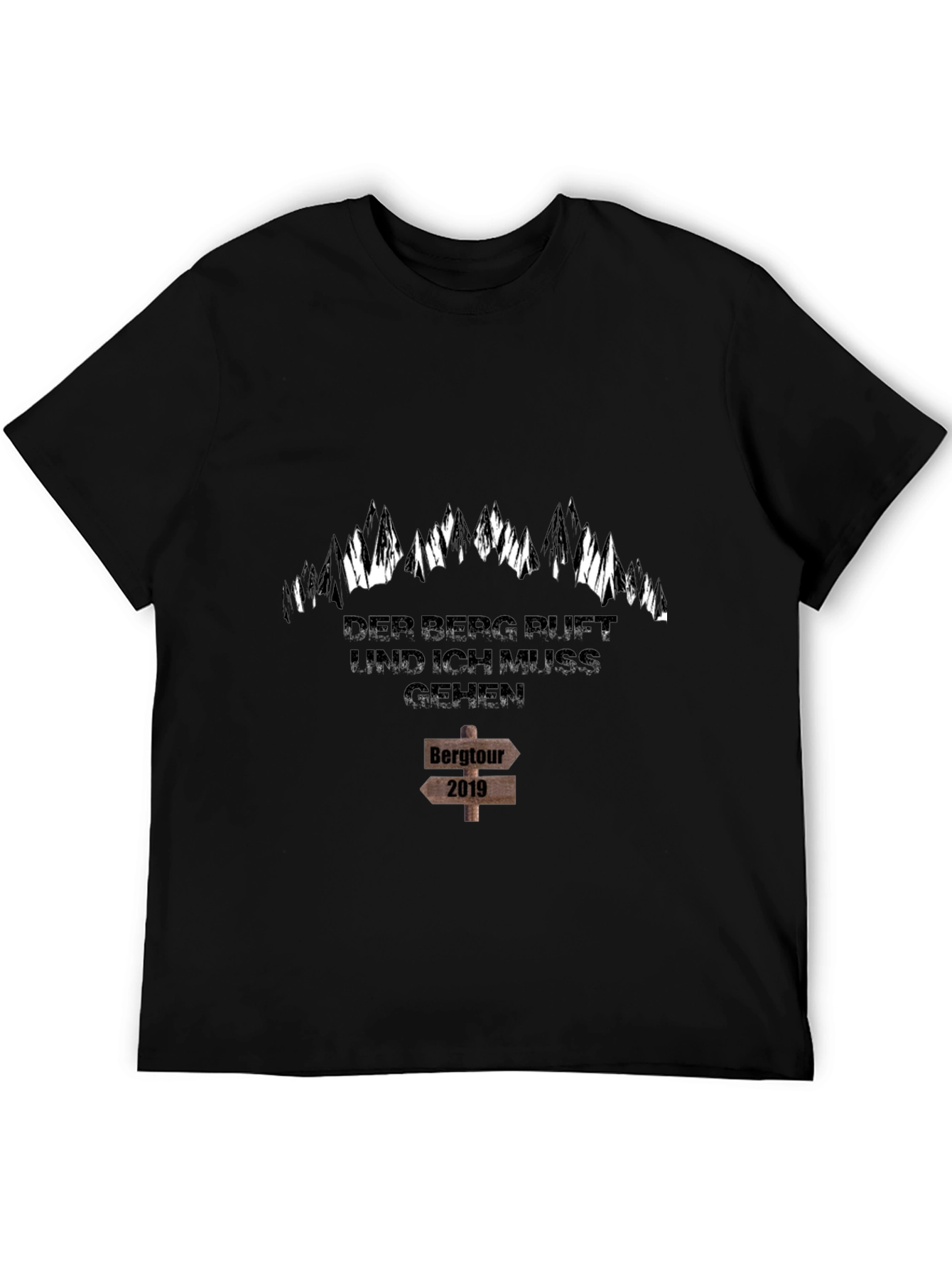 Mountain Adventure Black T-Shirt - Bergtour 2019