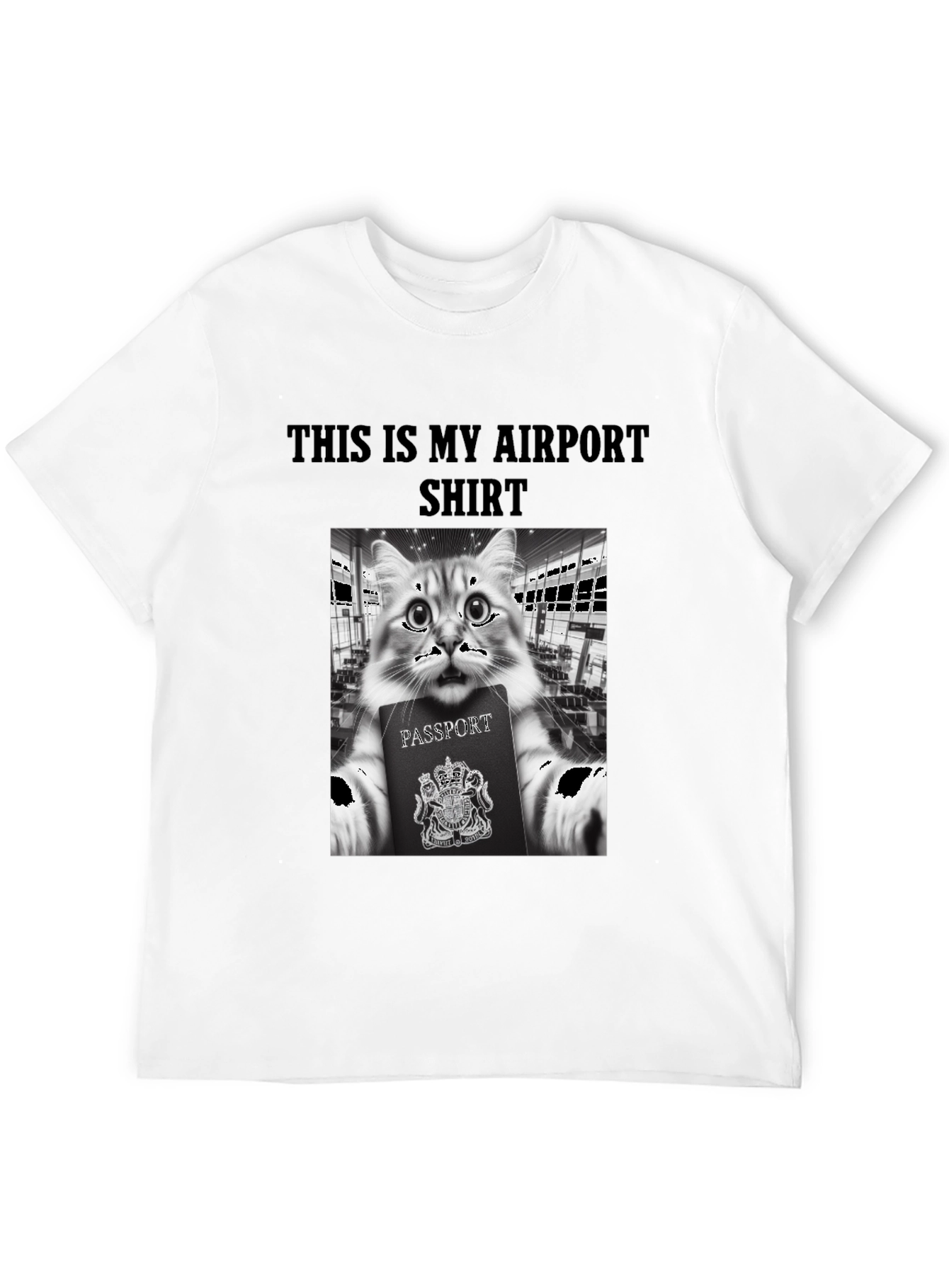 Airport Cat T-Shirt - Funny Travel Tee