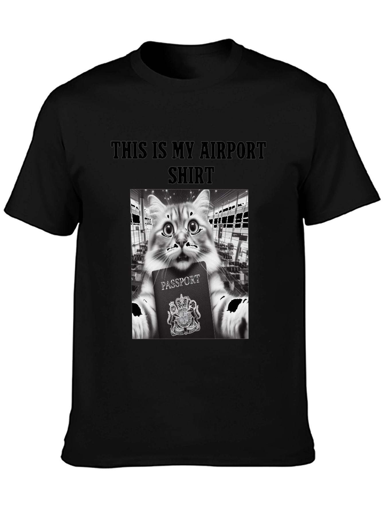 Airport Cat T-Shirt - Funny Travel Tee