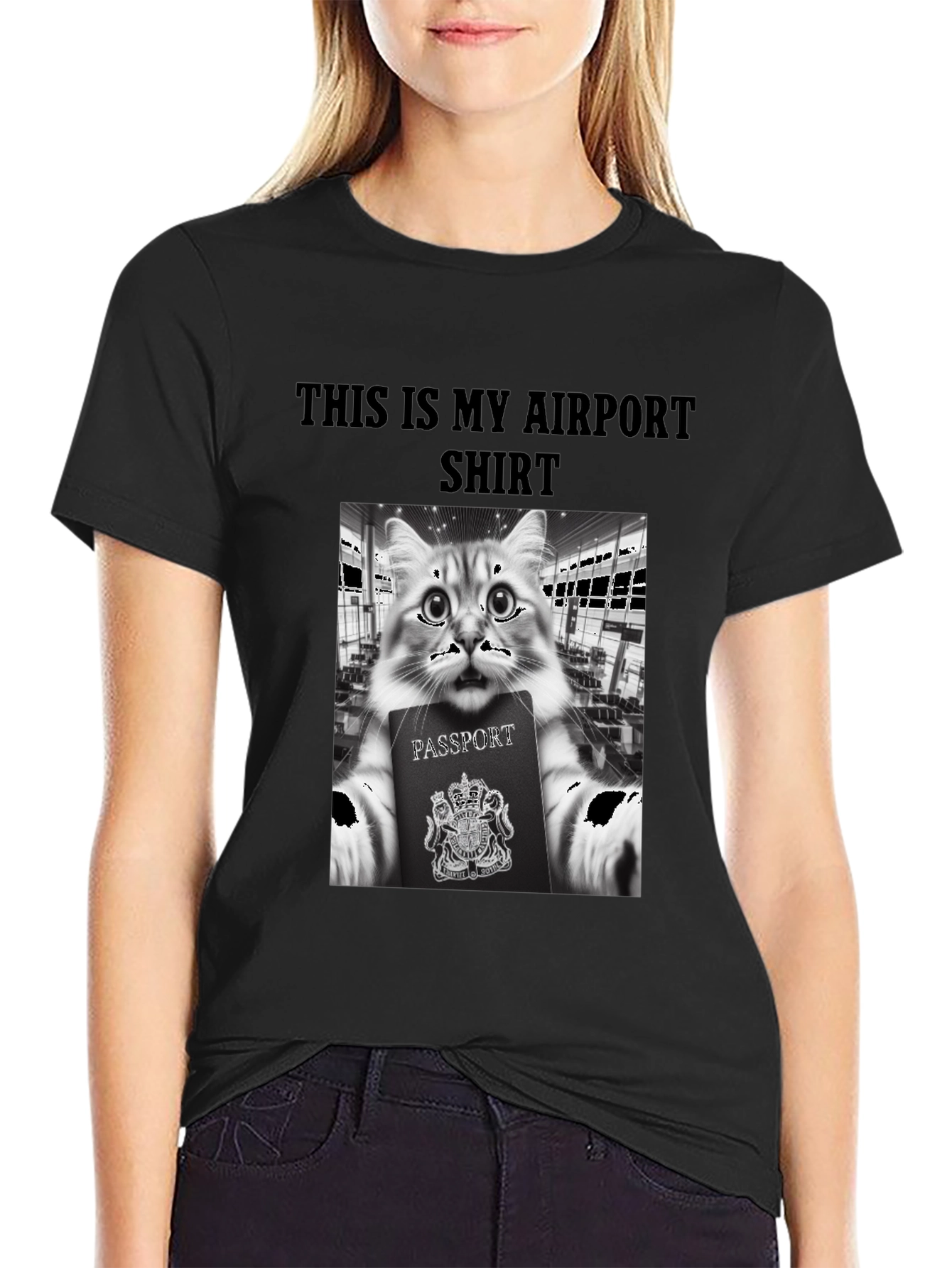 Airport Cat T-Shirt - Funny Travel Tee