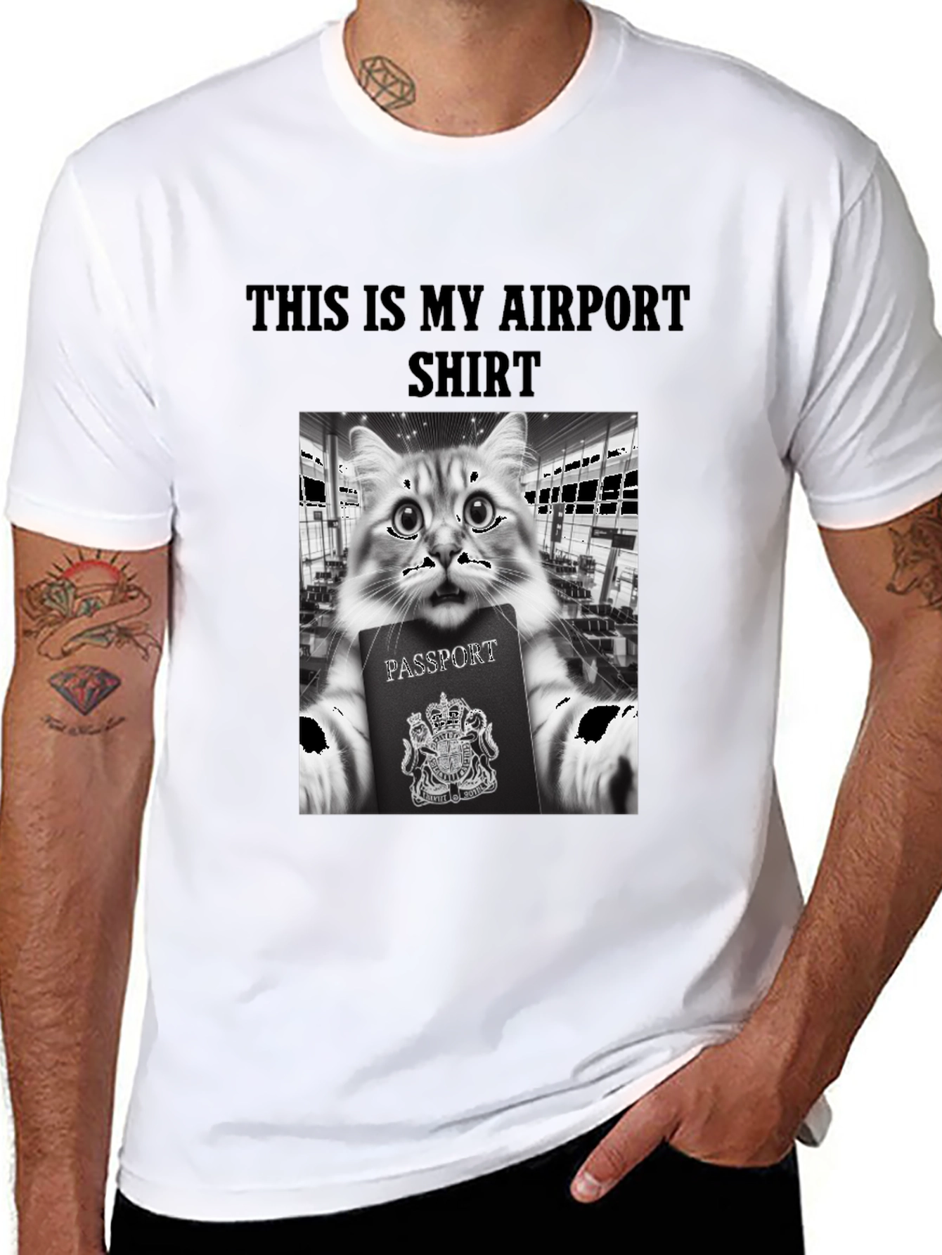 Airport Cat T-Shirt - Funny Travel Tee