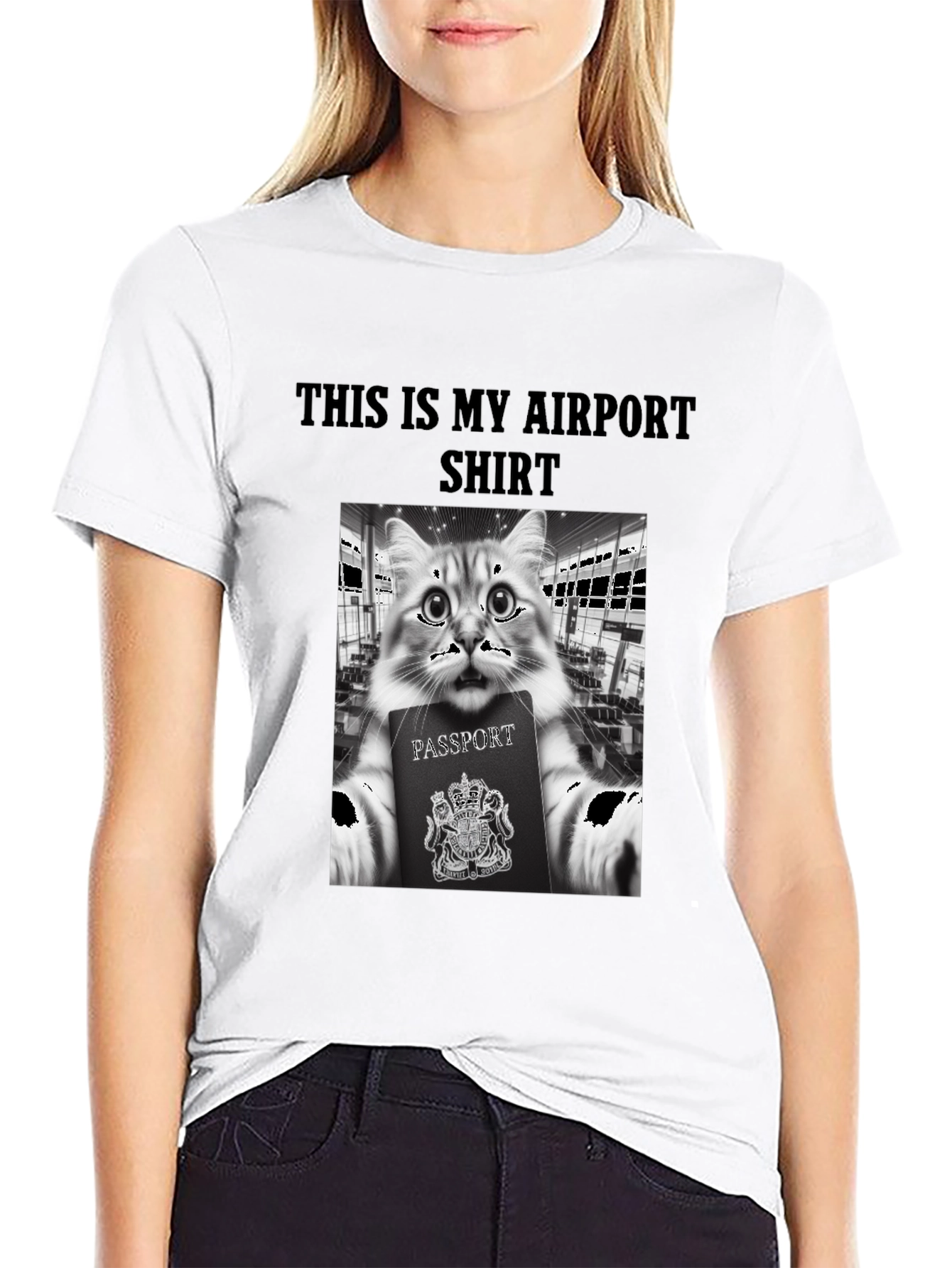 Airport Cat T-Shirt - Funny Travel Tee