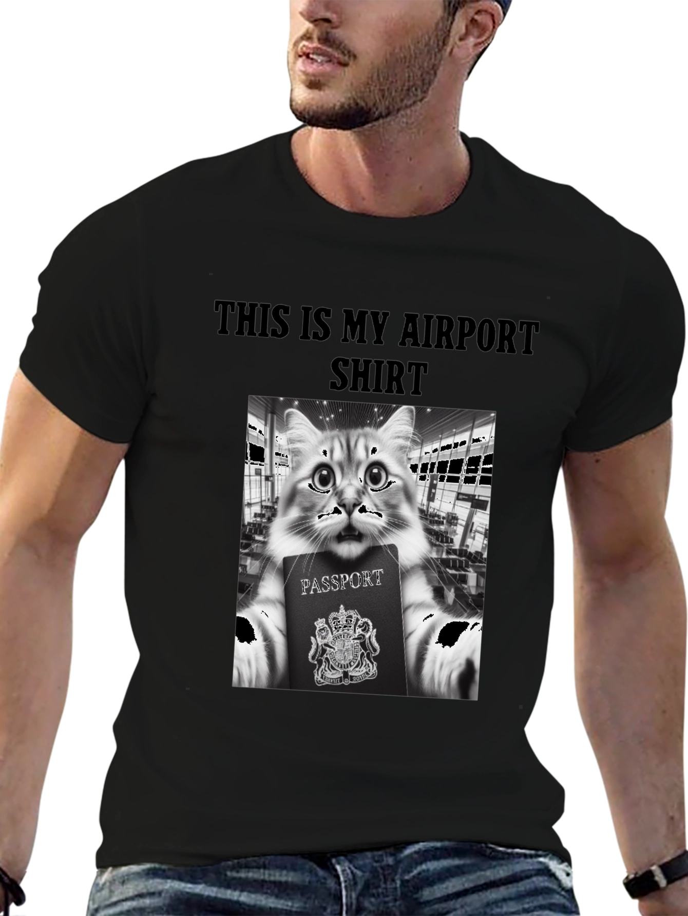 Airport Cat T-Shirt - Funny Travel Tee