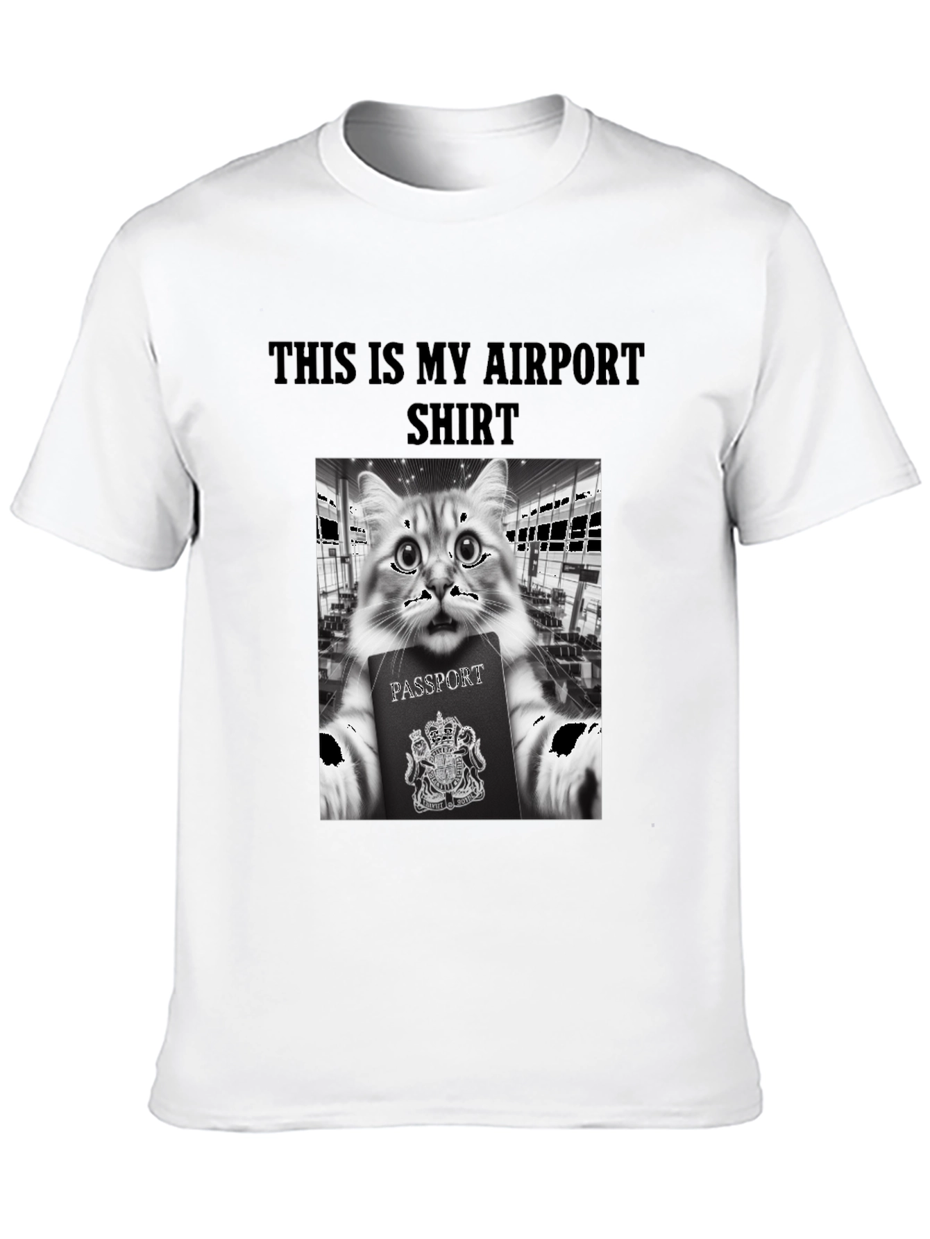 Airport Cat T-Shirt - Funny Travel Tee