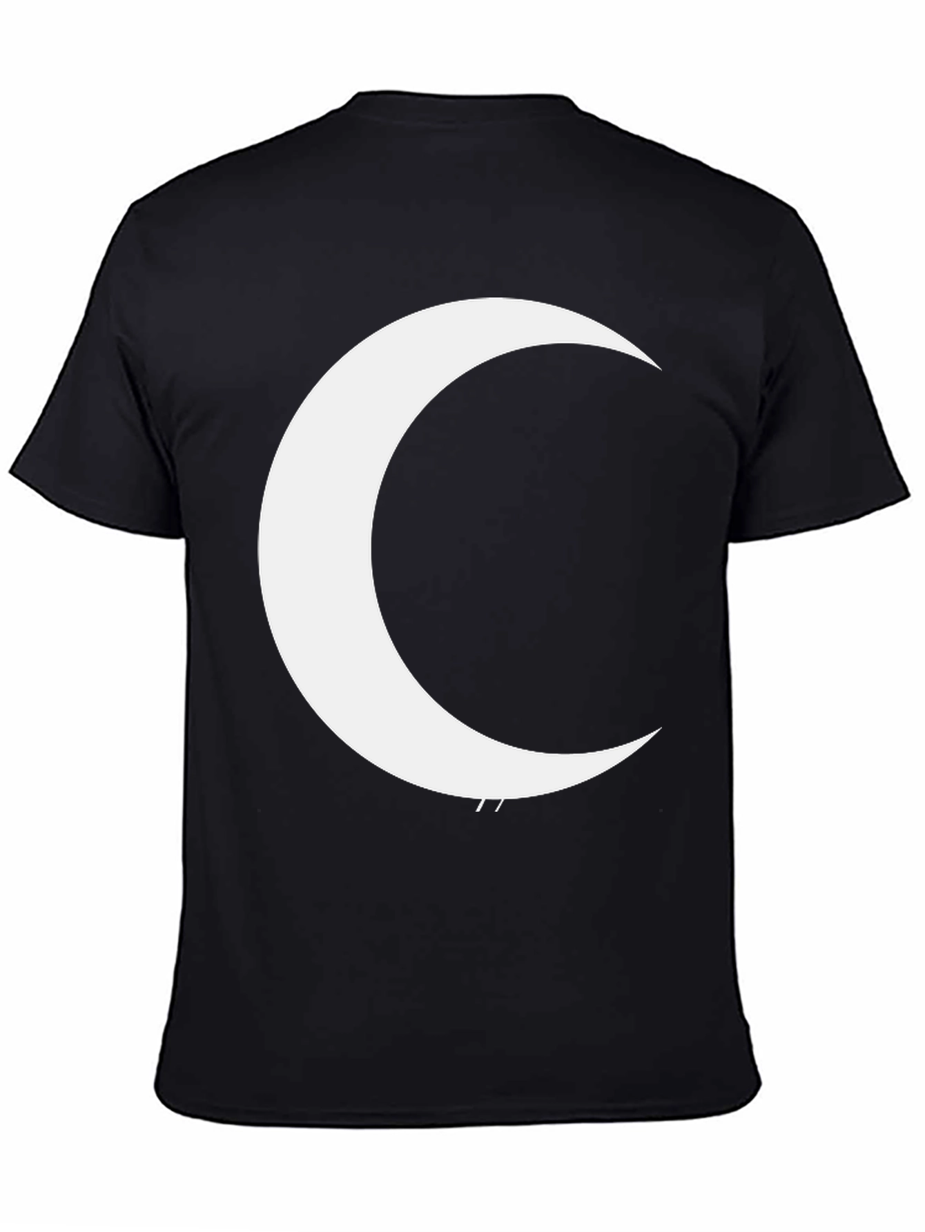 Crescent Moon Graphic Tee - Black Cotton T-Shirt
