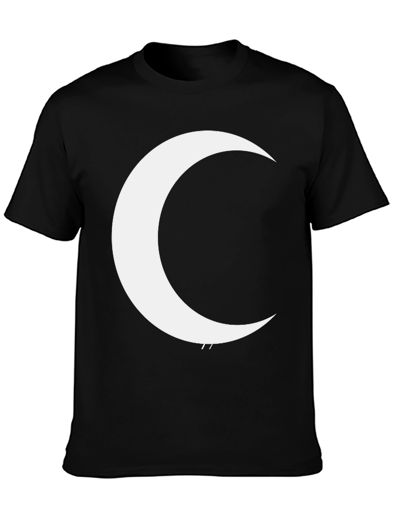 Crescent Moon Graphic Tee - Black Cotton T-Shirt