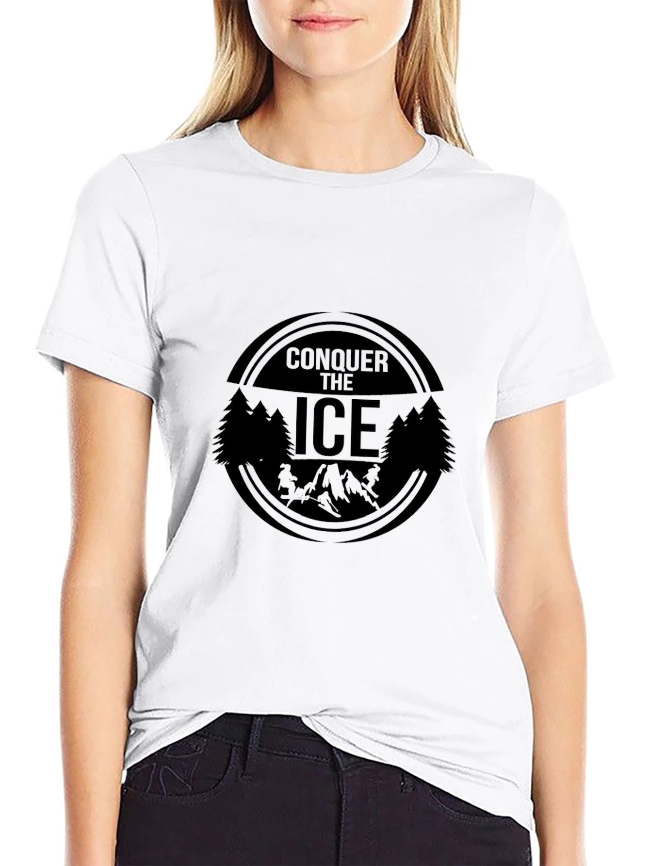 Conquer The Ice Graphic Tee - Black T-Shirt