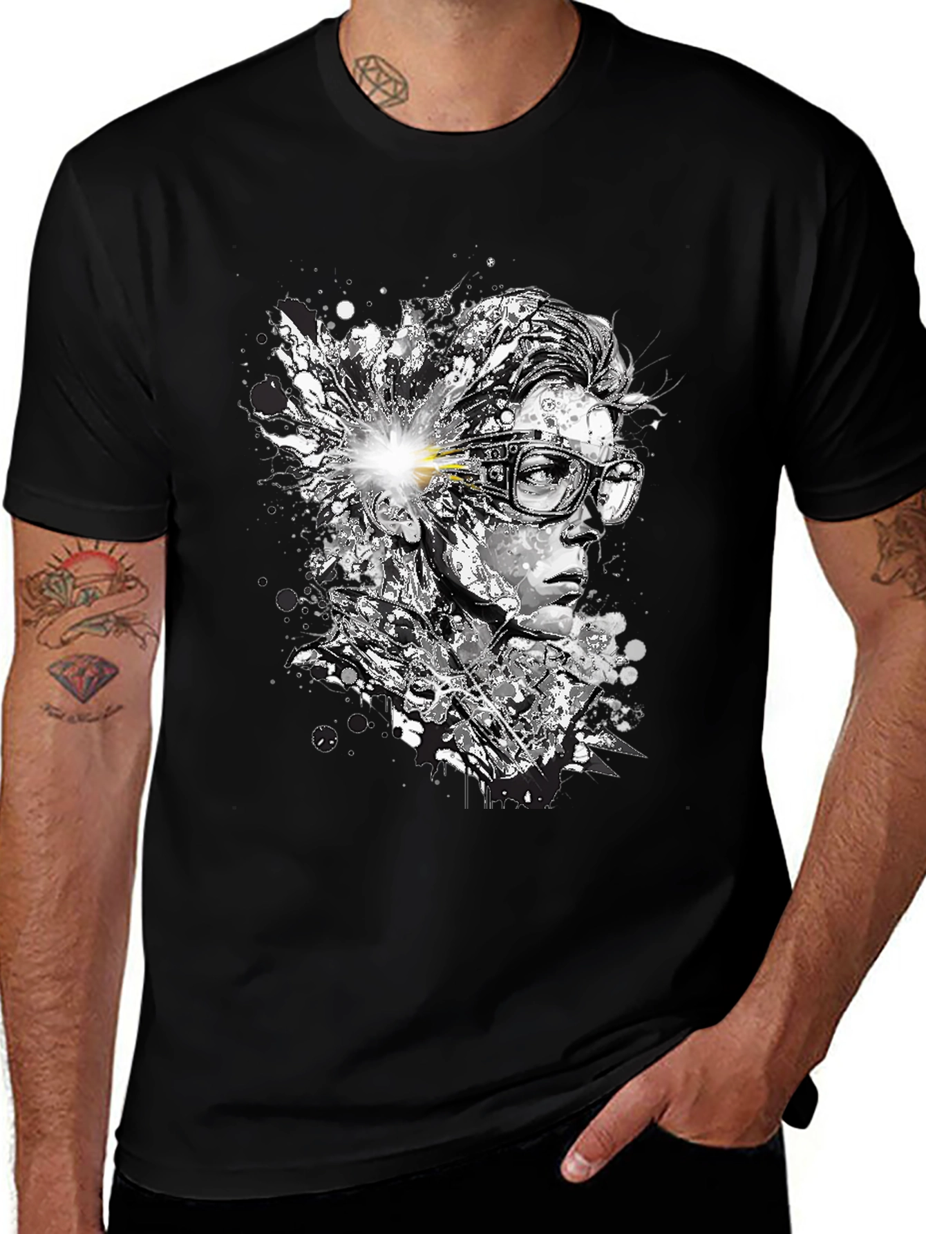 Abstract Mind T-Shirt - Artistic Black Tee