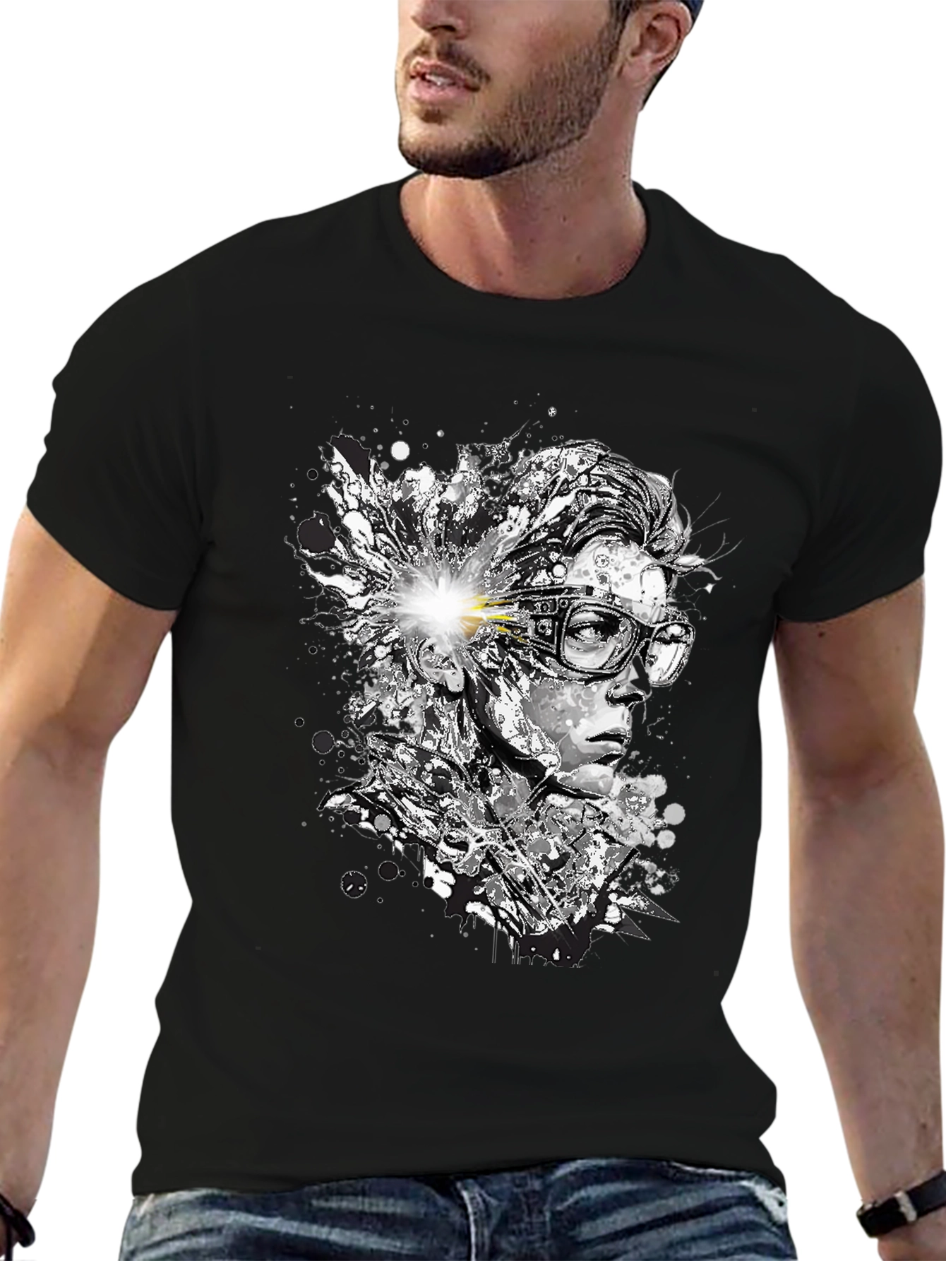 Abstract Mind T-Shirt - Artistic Black Tee