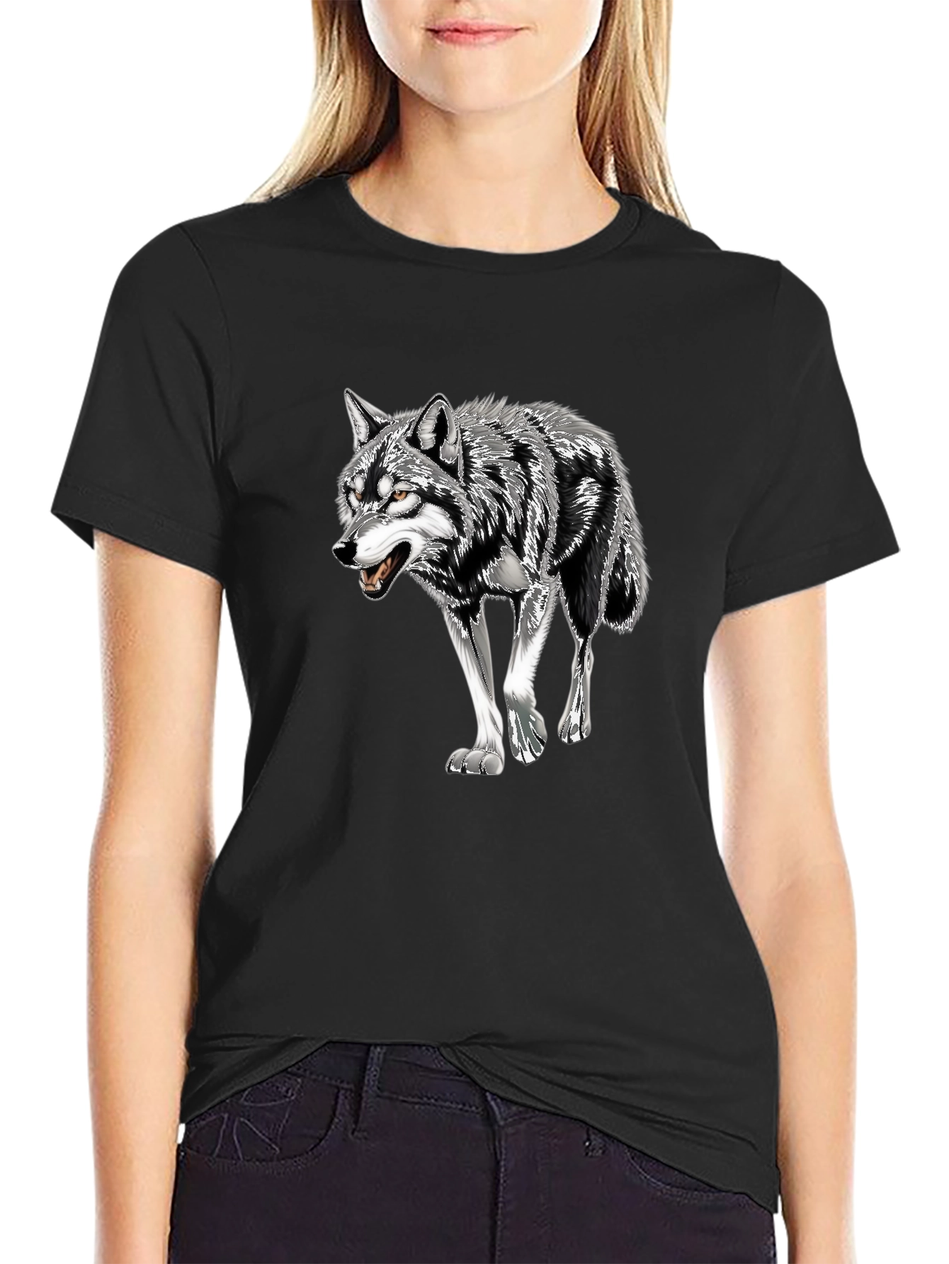 Black Wolf Graphic Tee - Mens