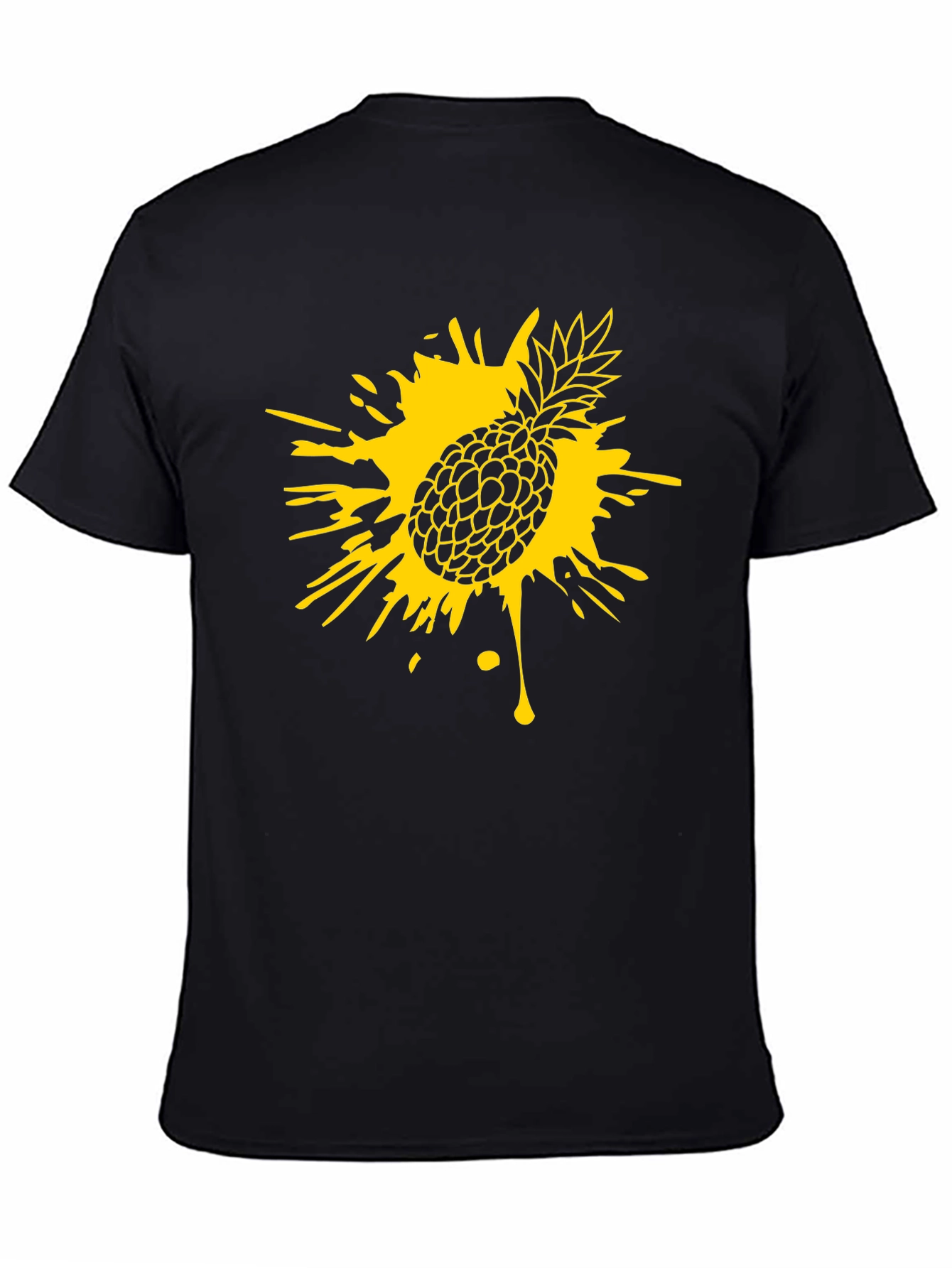 Pineapple Splatter Graphic Tee - Black
